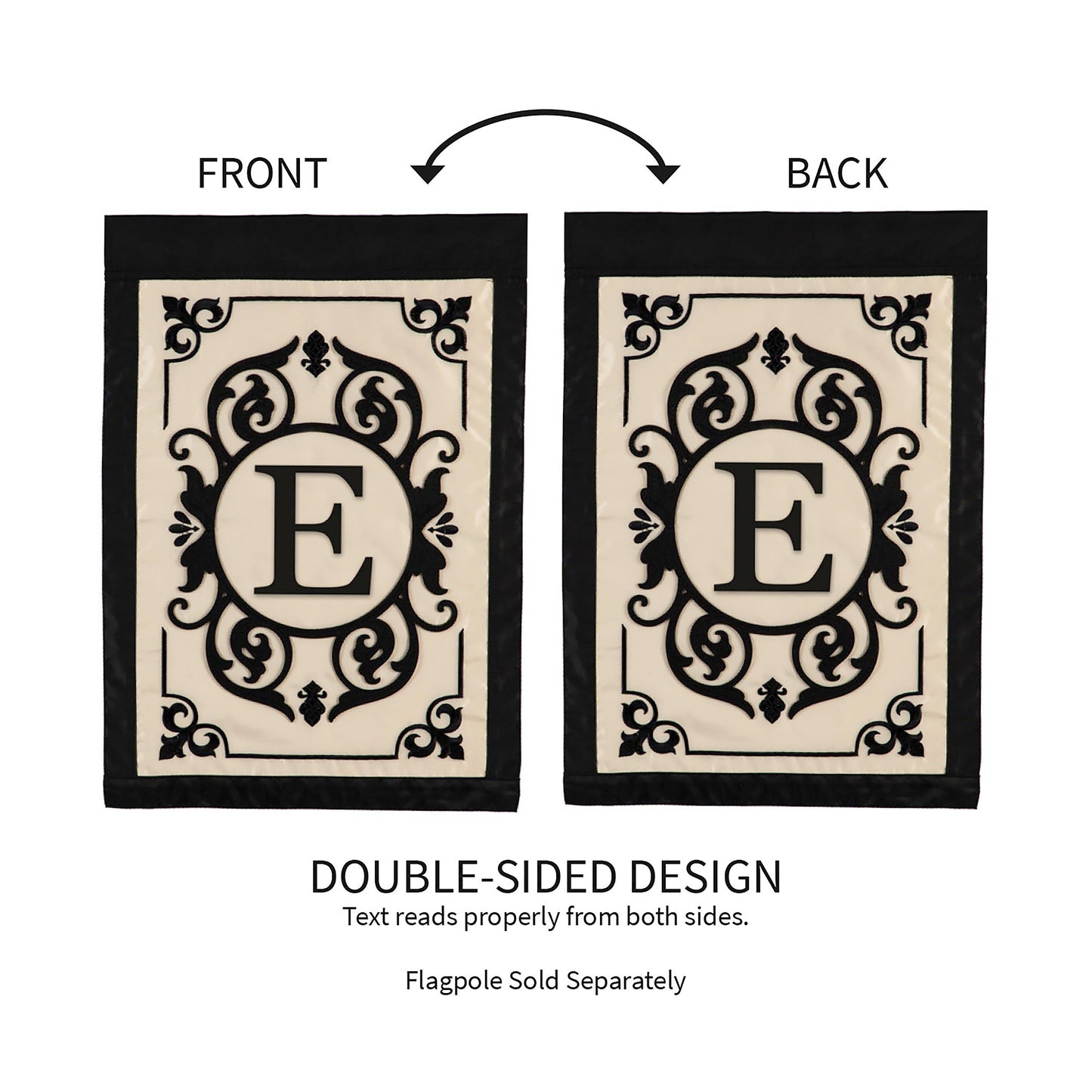 Cambridge Monogram Garden Applique Flag, Letter E
