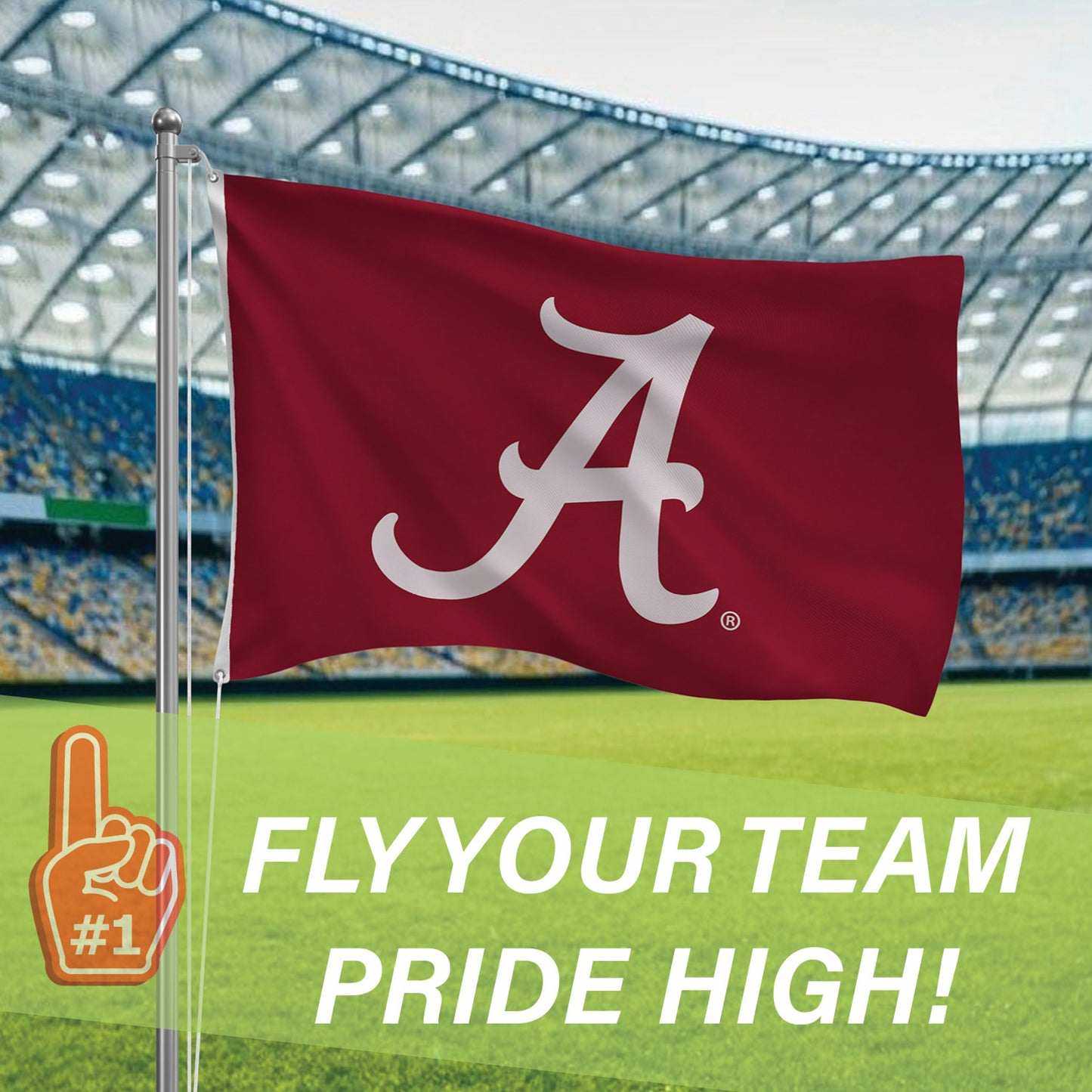 University of Alabama Single Sided Estate Flag with 2 Grommets, 3'x5'