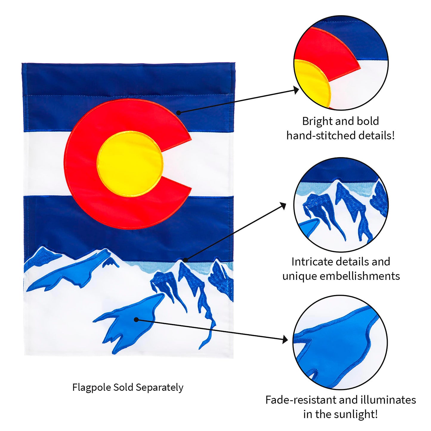 Colorado State Garden Applique Flag