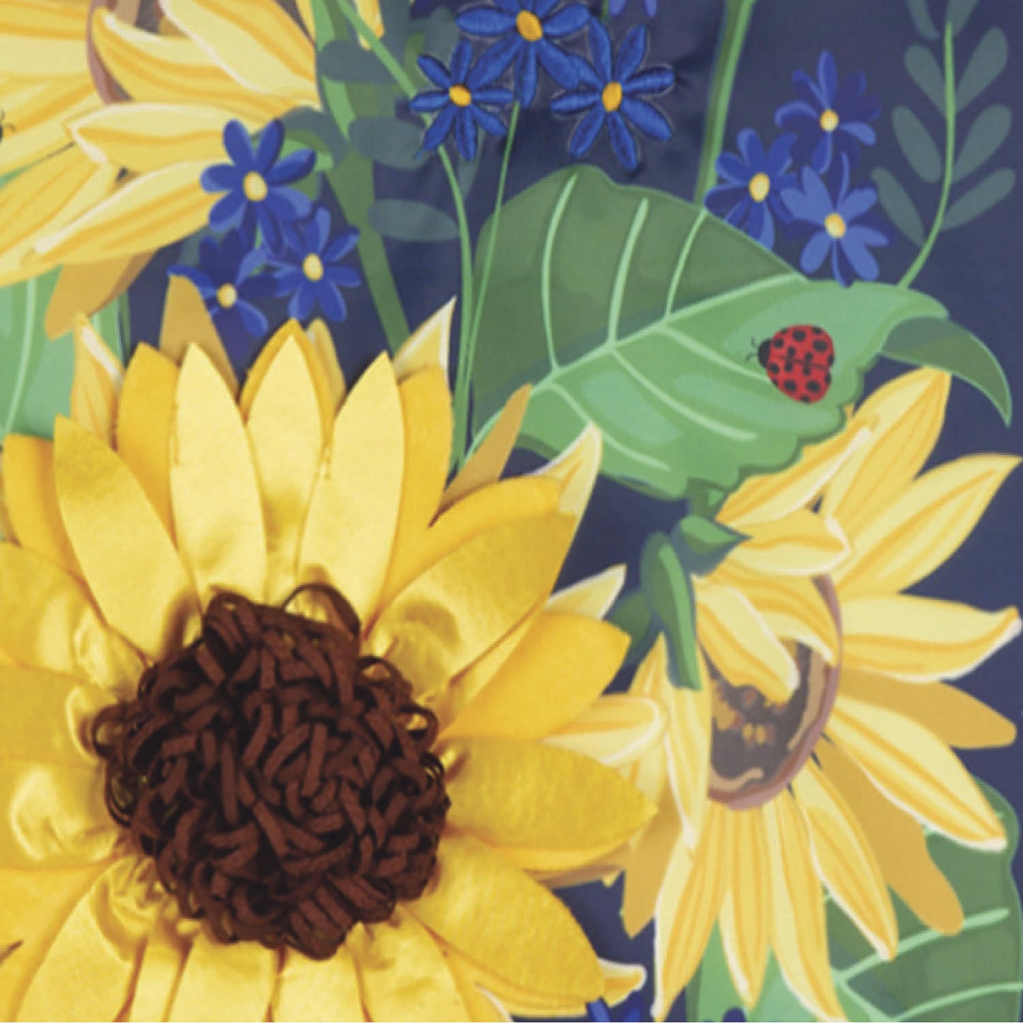 Sunflower Welcome Applique Garden Flag