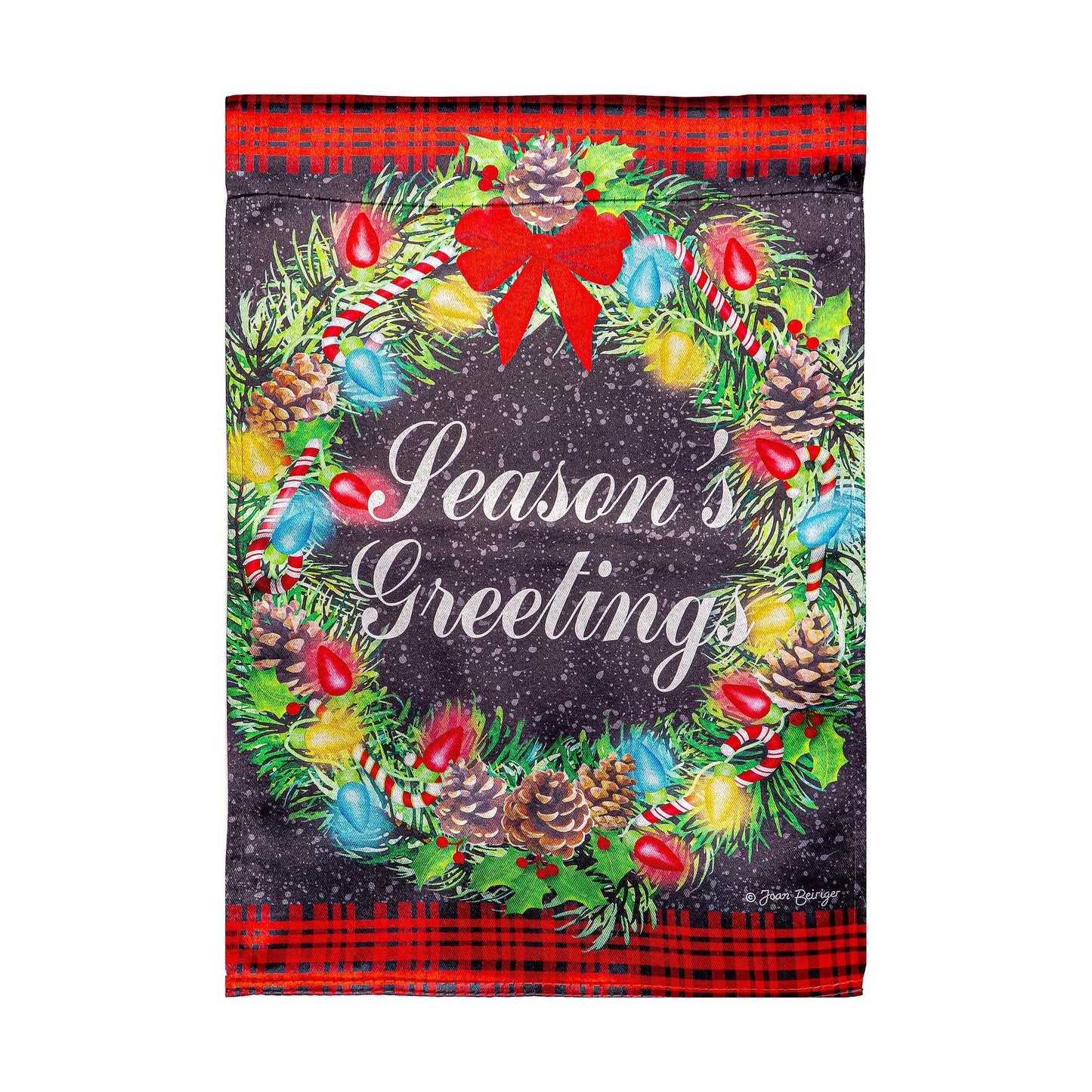 Season's Greeting Lustre Garden Flag