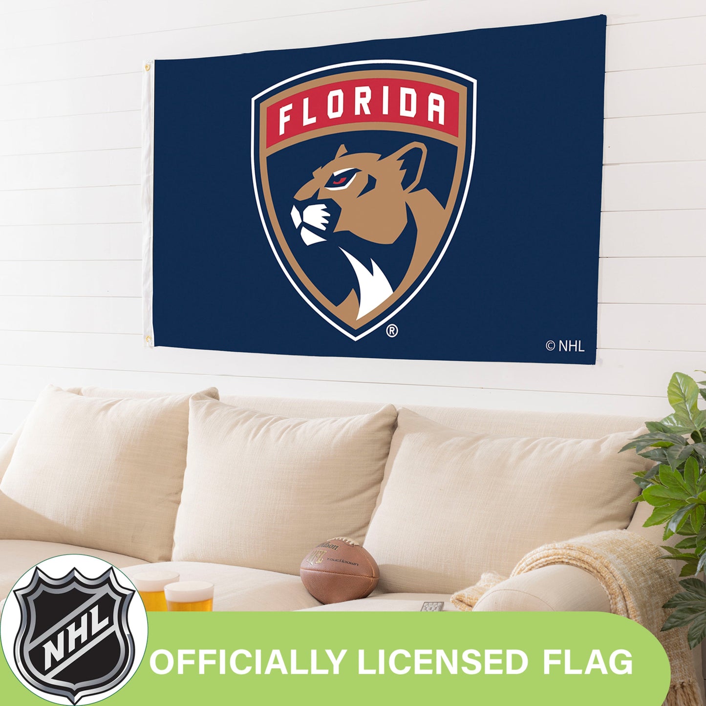Florida Panthers Single Sided Flag w/ 2 Grommets, 3'x5'