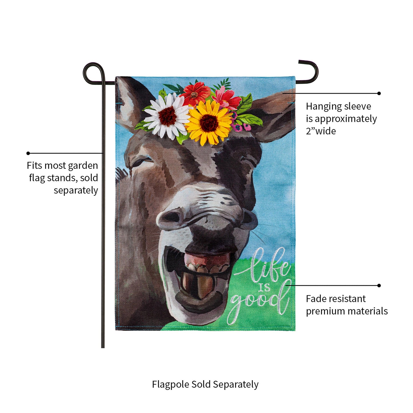 Donkey Friend Garden Burlap Flag