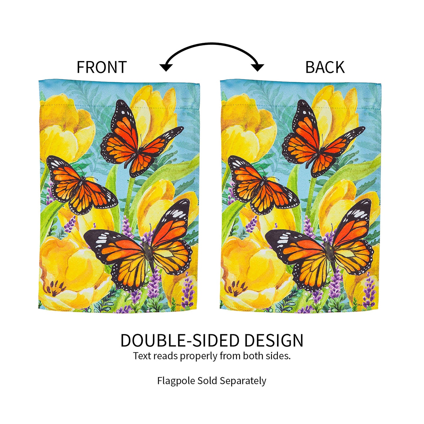 Tulip and Butterfly Garden Suede Flag