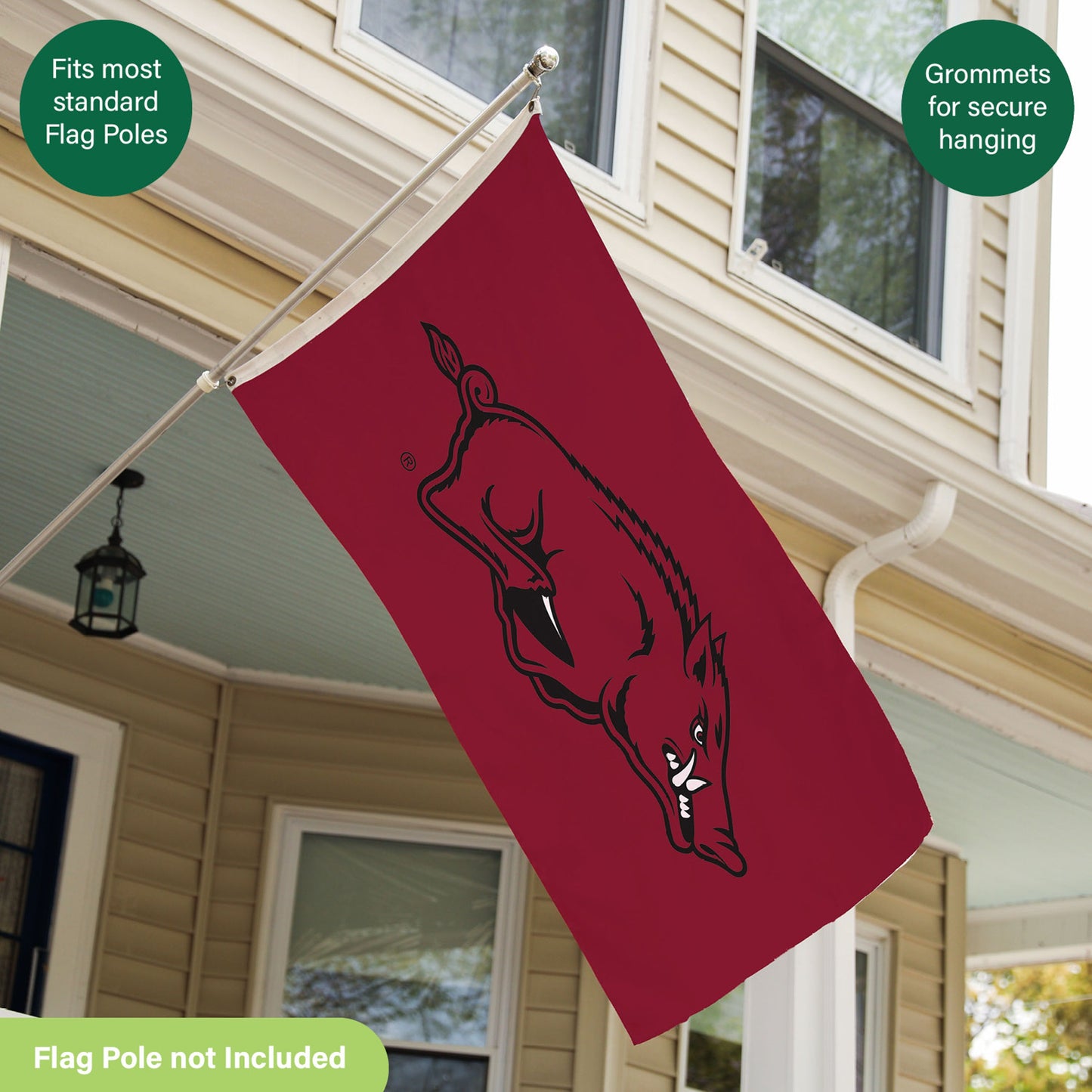 University of Arkansas Single Sided Estate Flag with 2 Grommets, 3'x5'