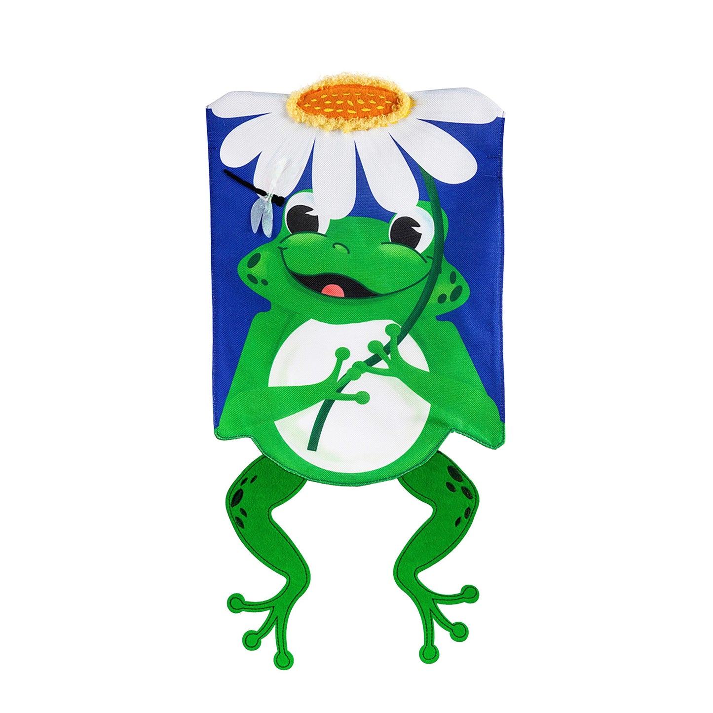 Shaped Frog Garden Burlap Flag