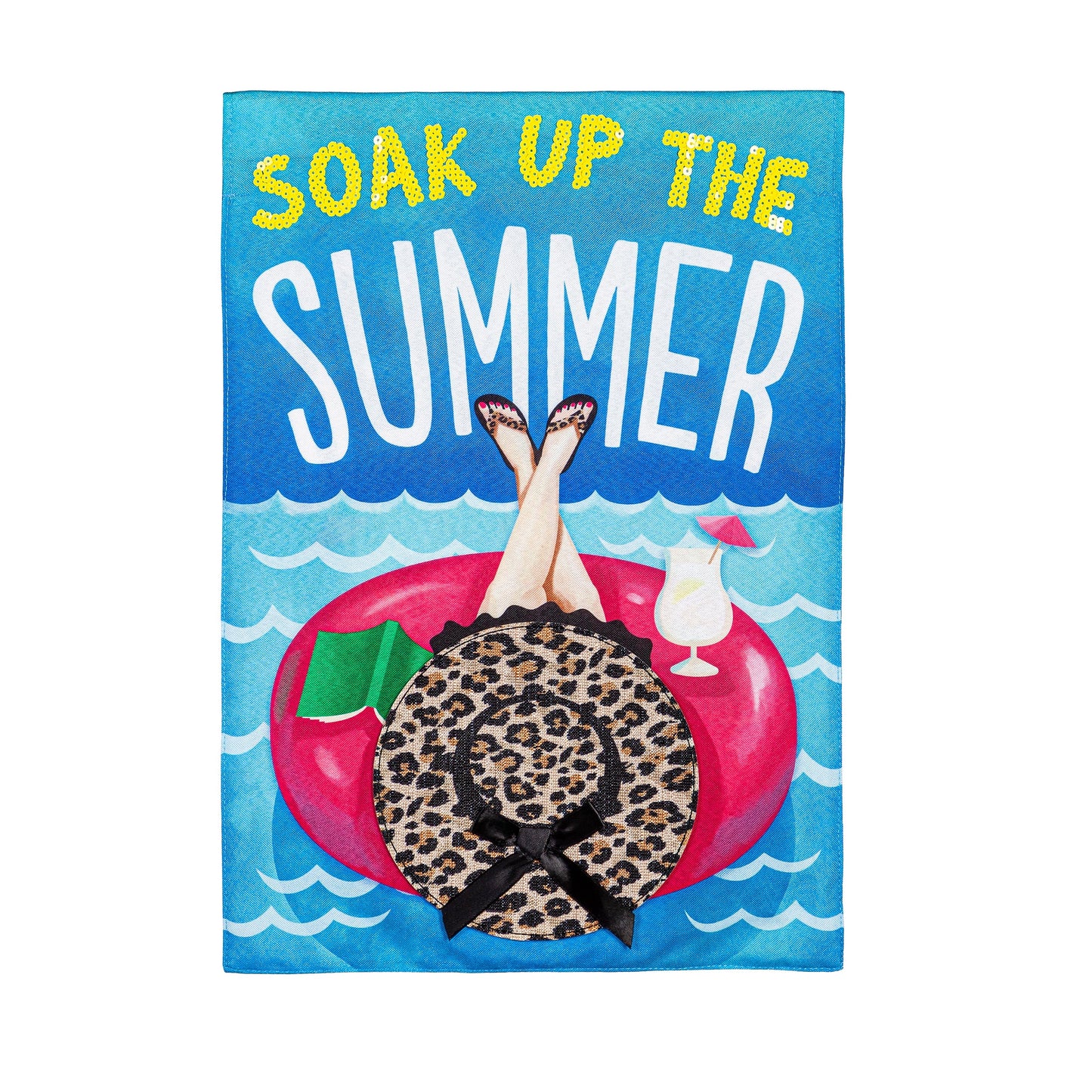 Soak Up the Summer Garden Linen Flag
