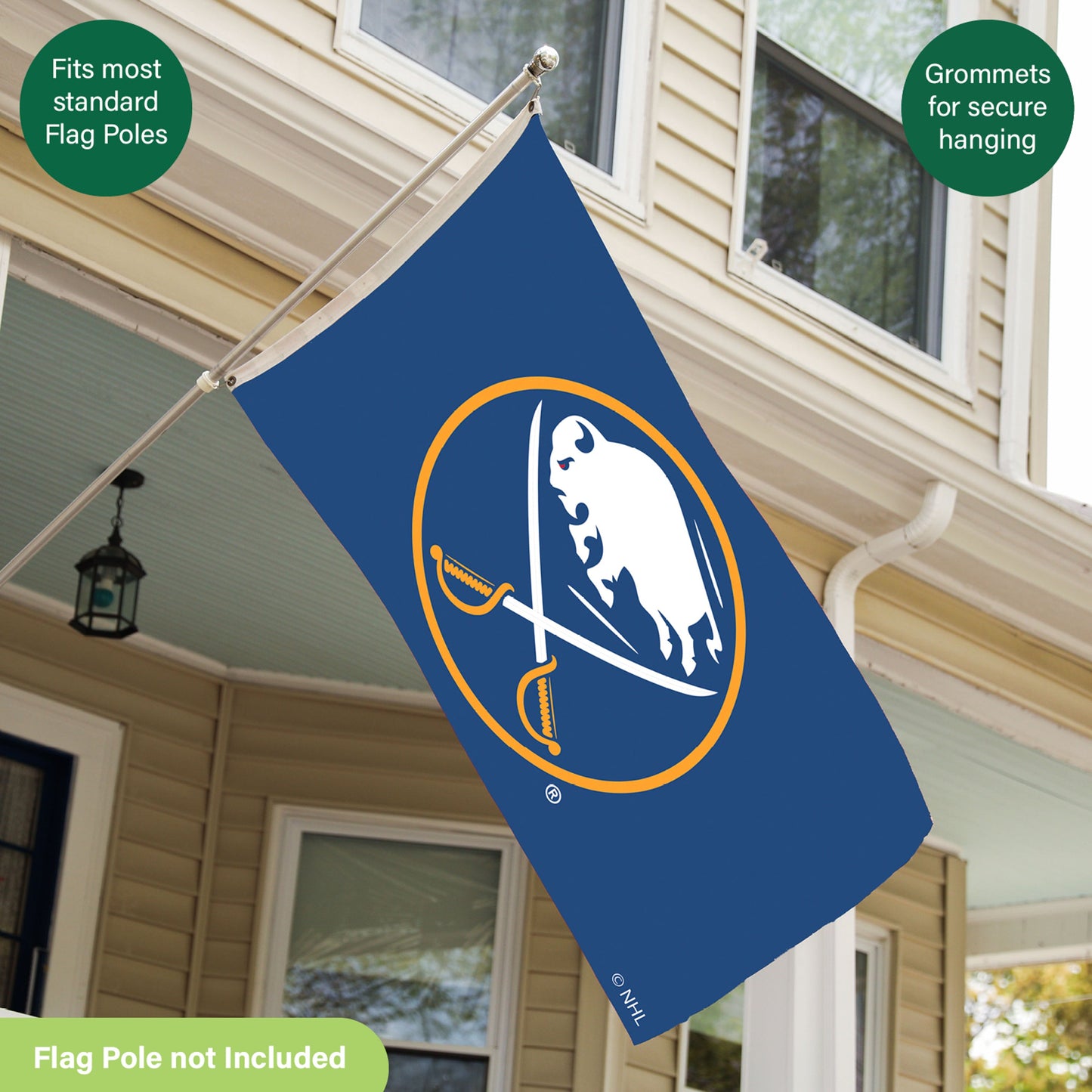 Buffalo Sabres Single Sided Flag w/ 2 Grommets, 3'x5'
