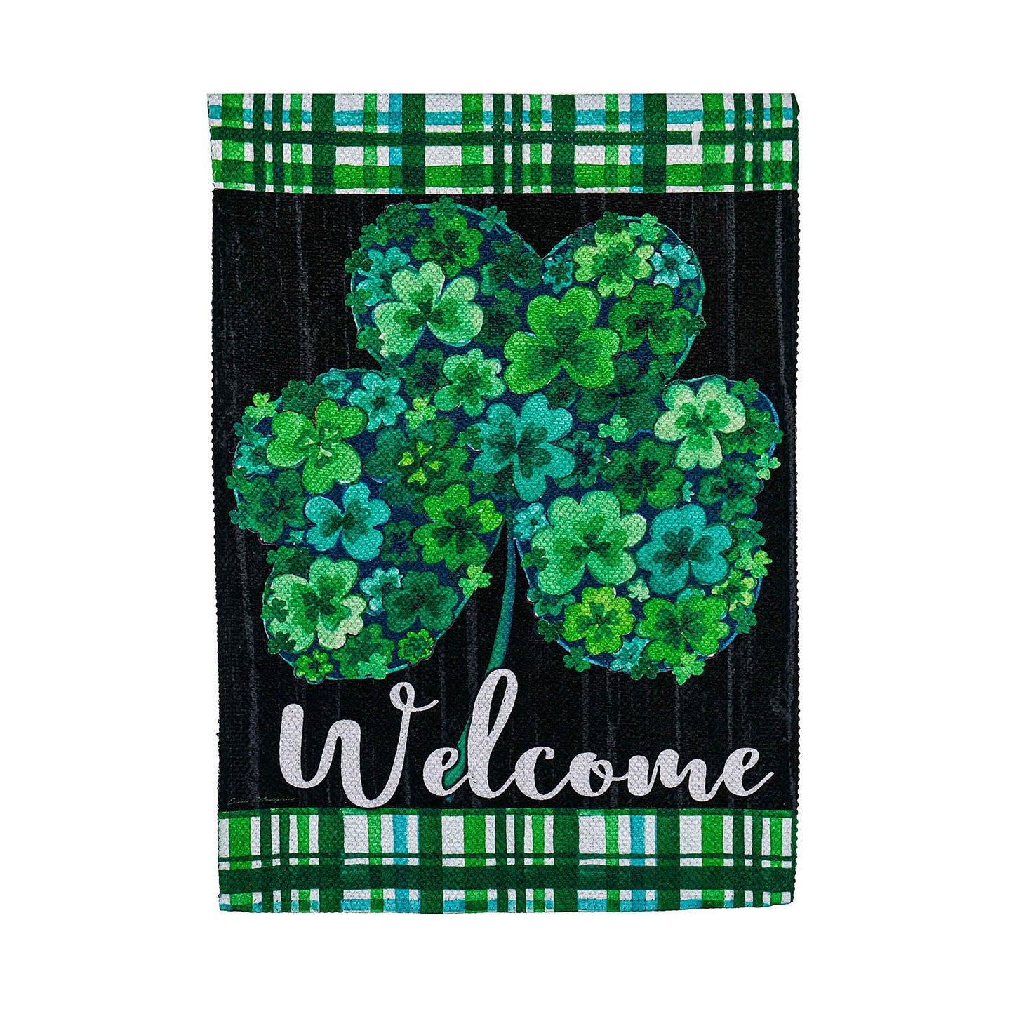 Shamrock Flowers House Textured Suede Flag
