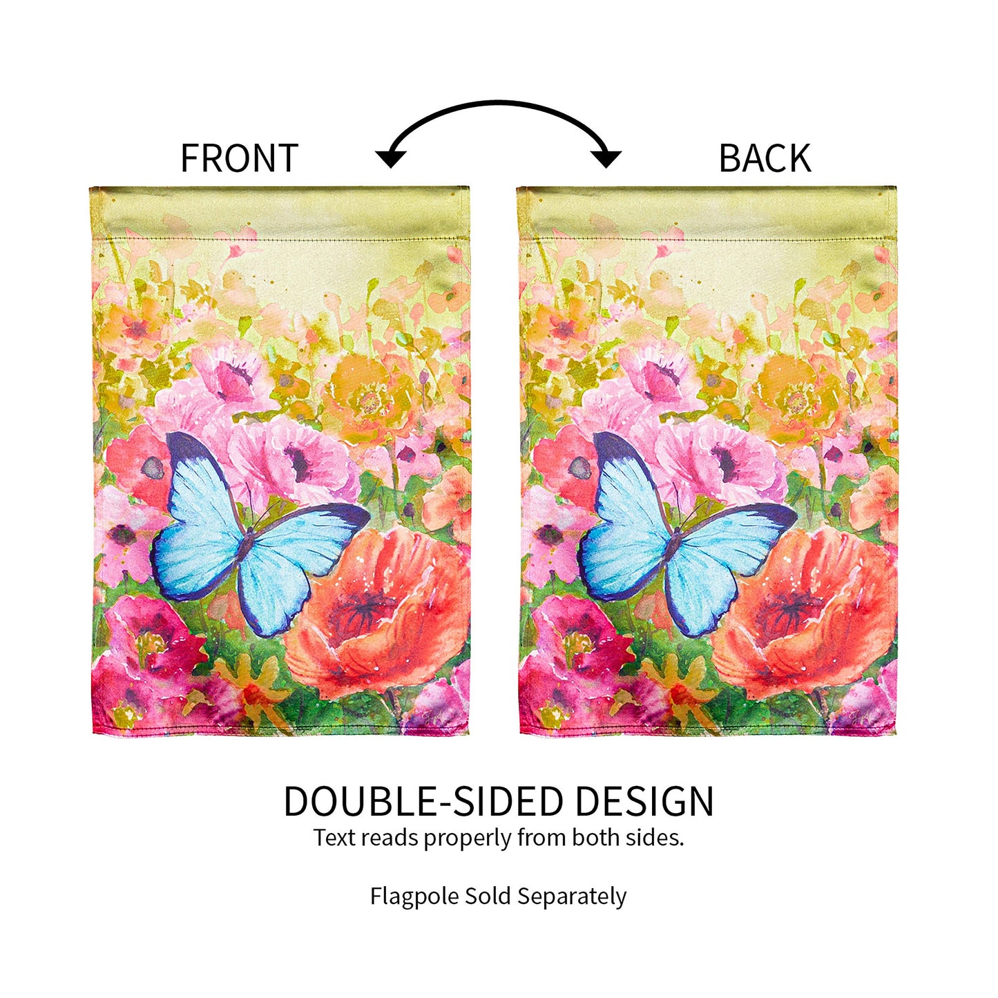 Butterfly Sunset Garden Lustre Flag