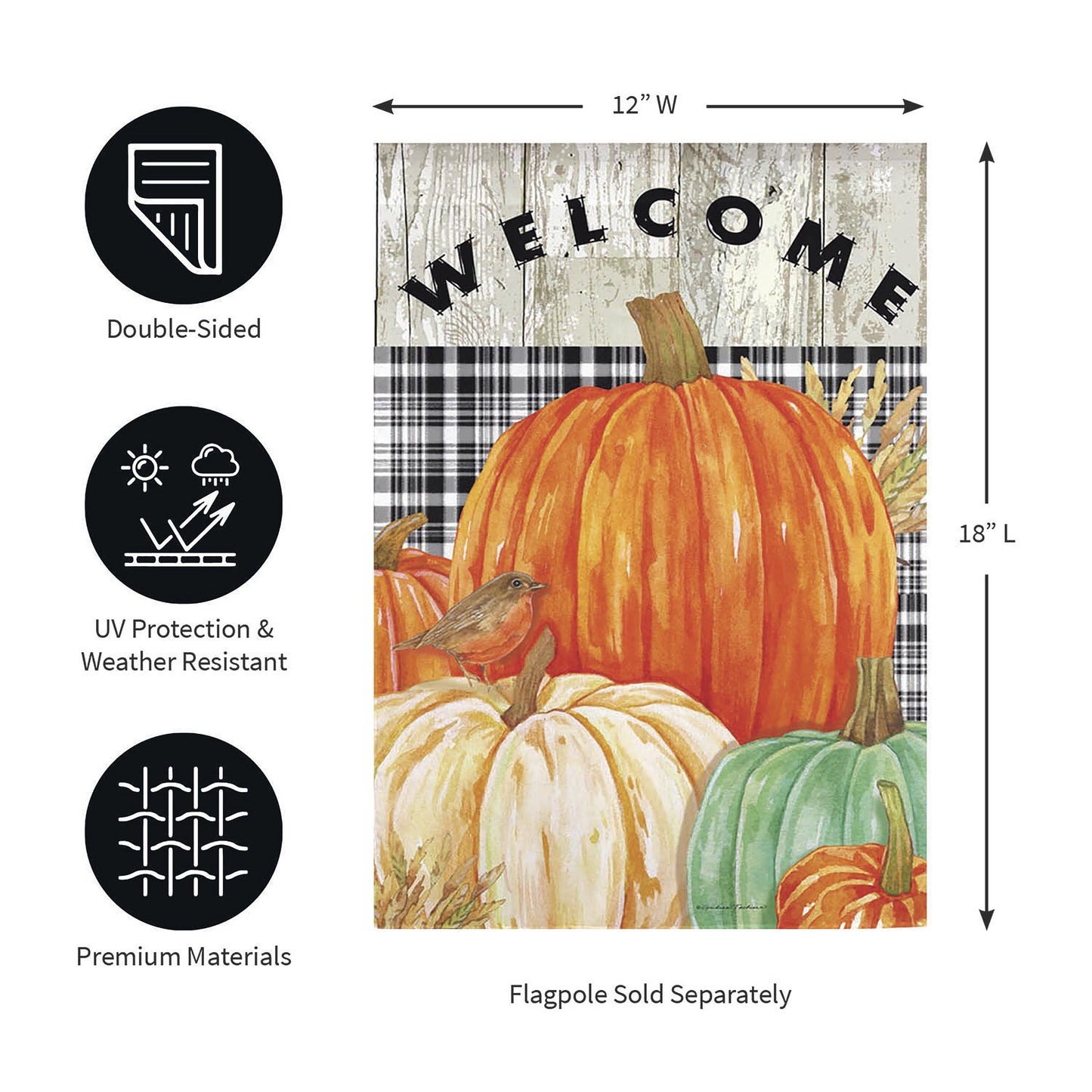 Fresh Pumpkins Garden Suede Flag