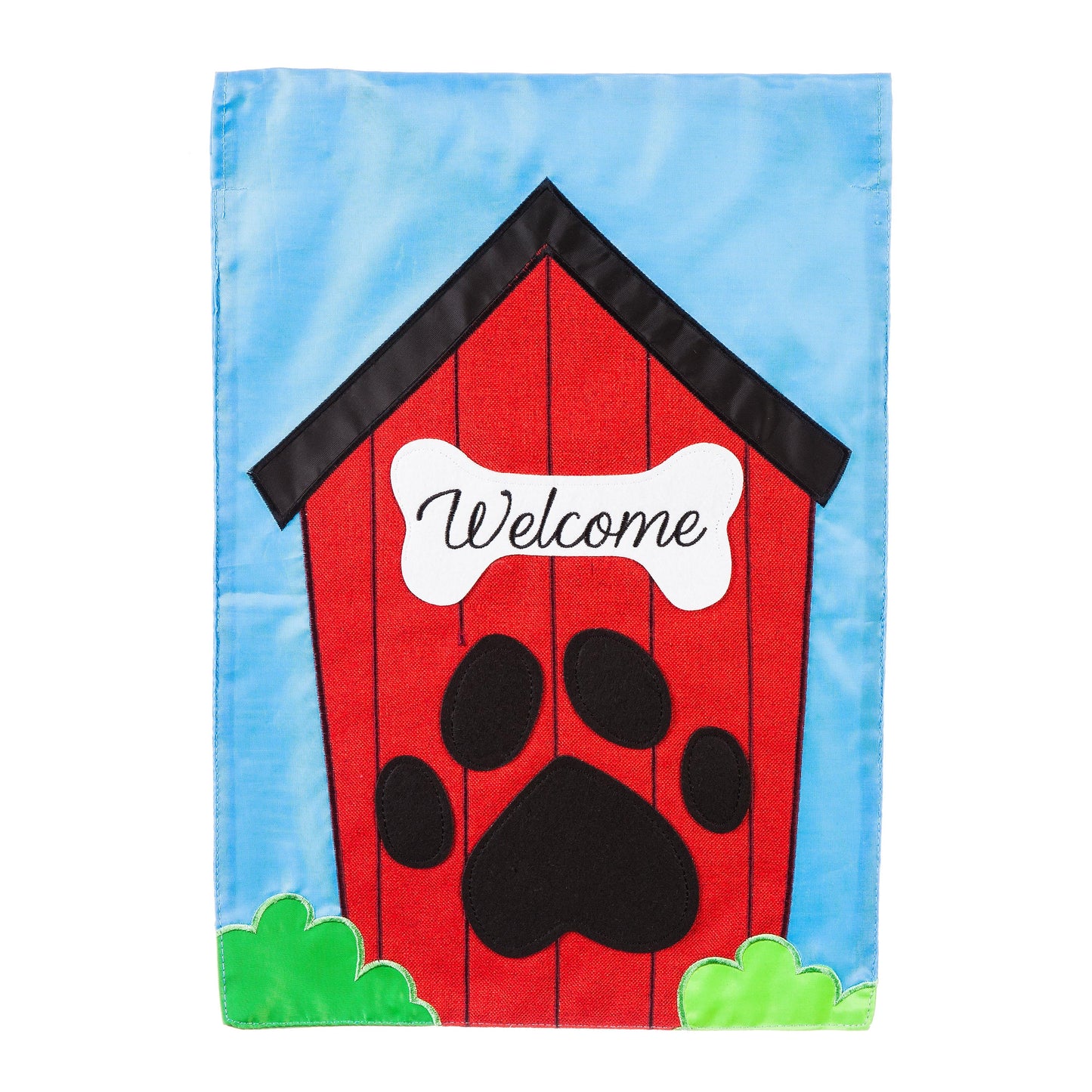 Welcome to the Dog House Garden Applique Flag