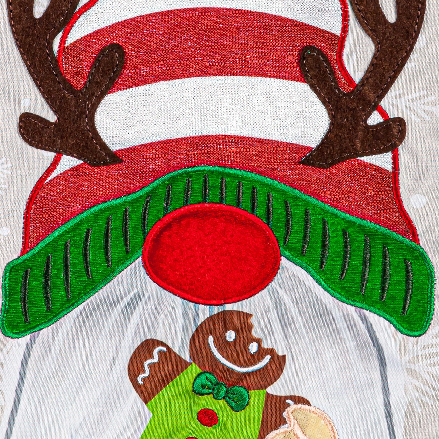 Holiday Gnome Applique Garden Flag