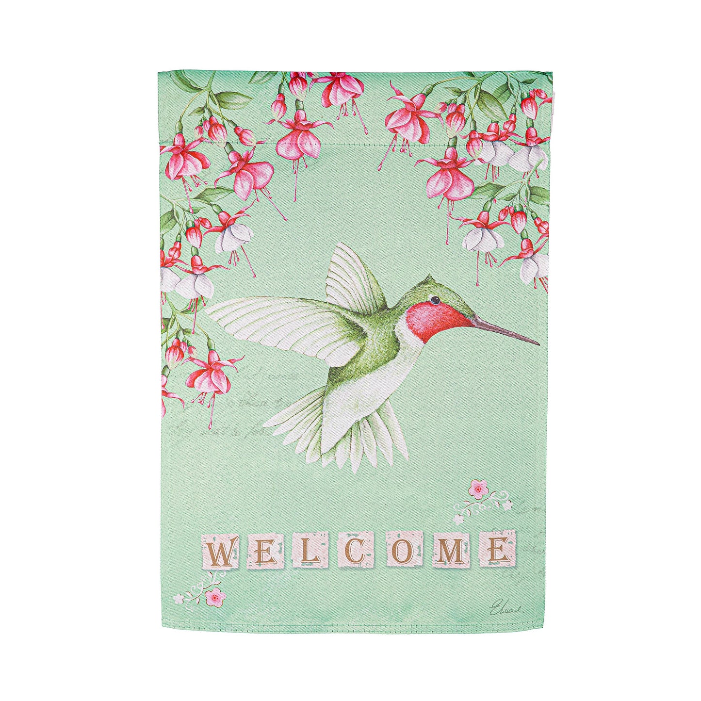 Beautiful Hummingbird Suede Garden Flag