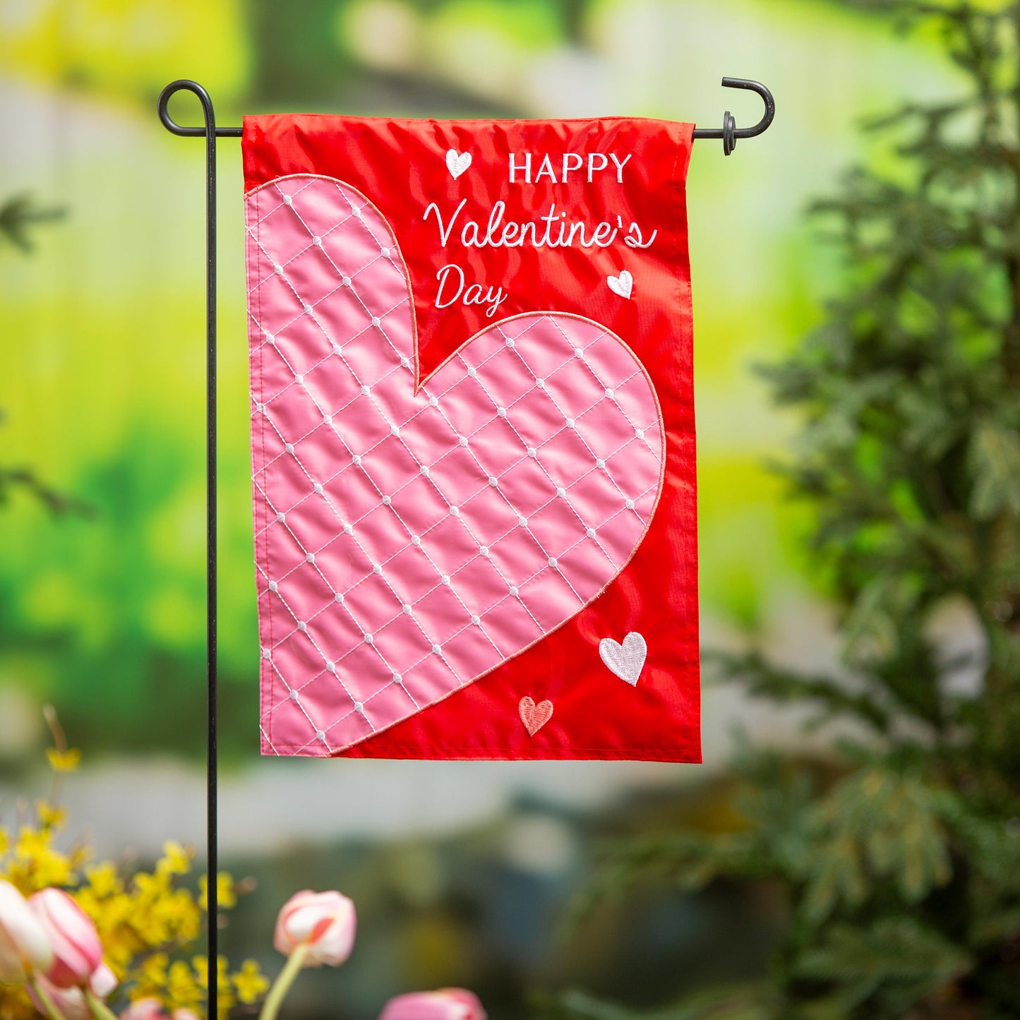 Happy Valentine's Day Basic Applique Garden Flag
