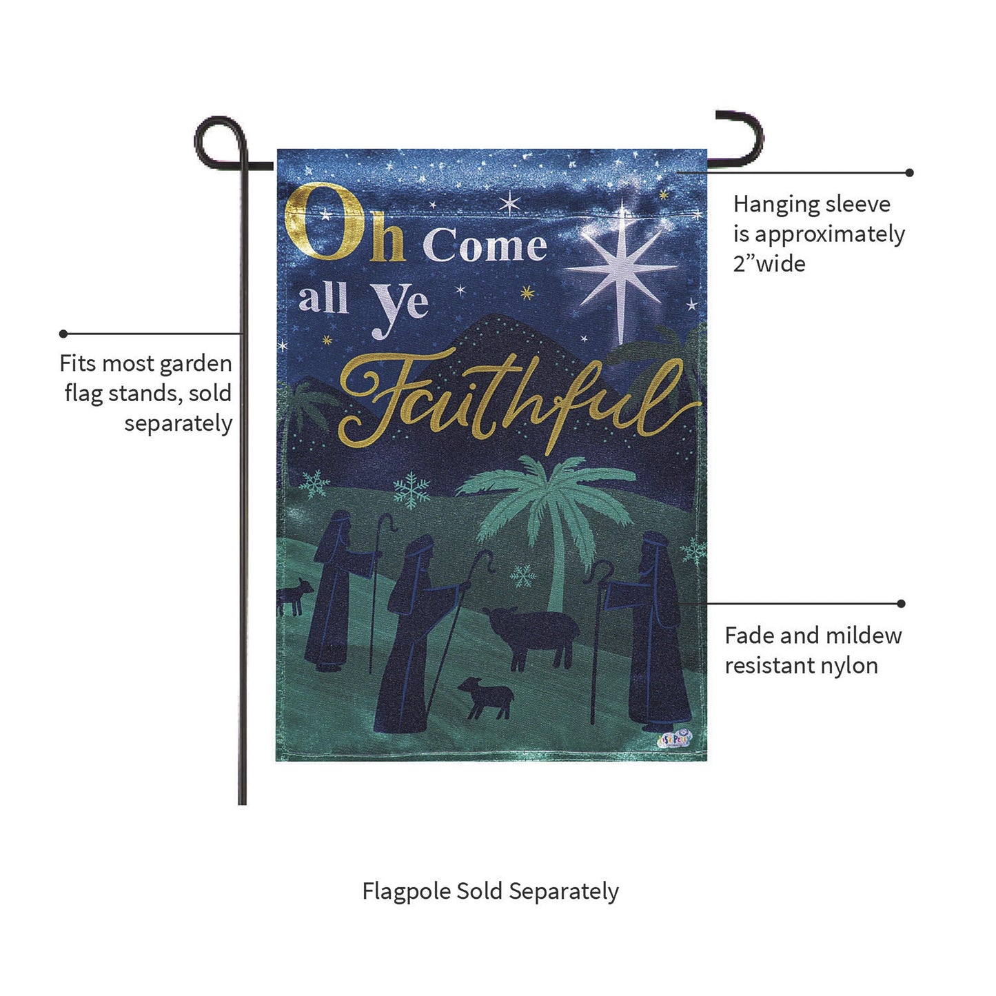Newborn King Reversible Lustre Garden Flag
