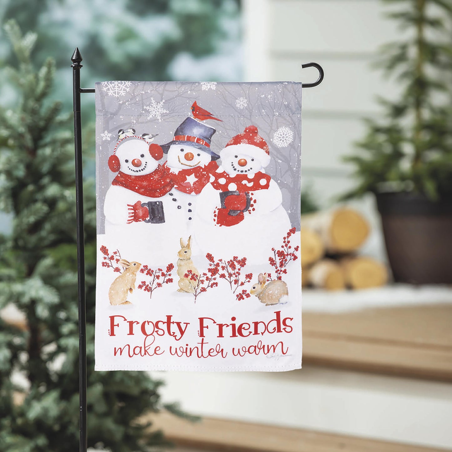 Snow Crew Suede Garden Flag