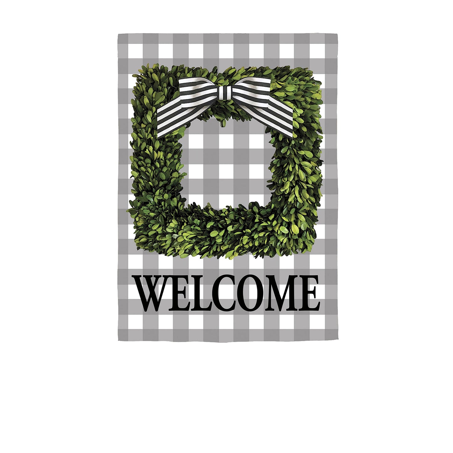 Boxwood Plaid Garden Suede Flag