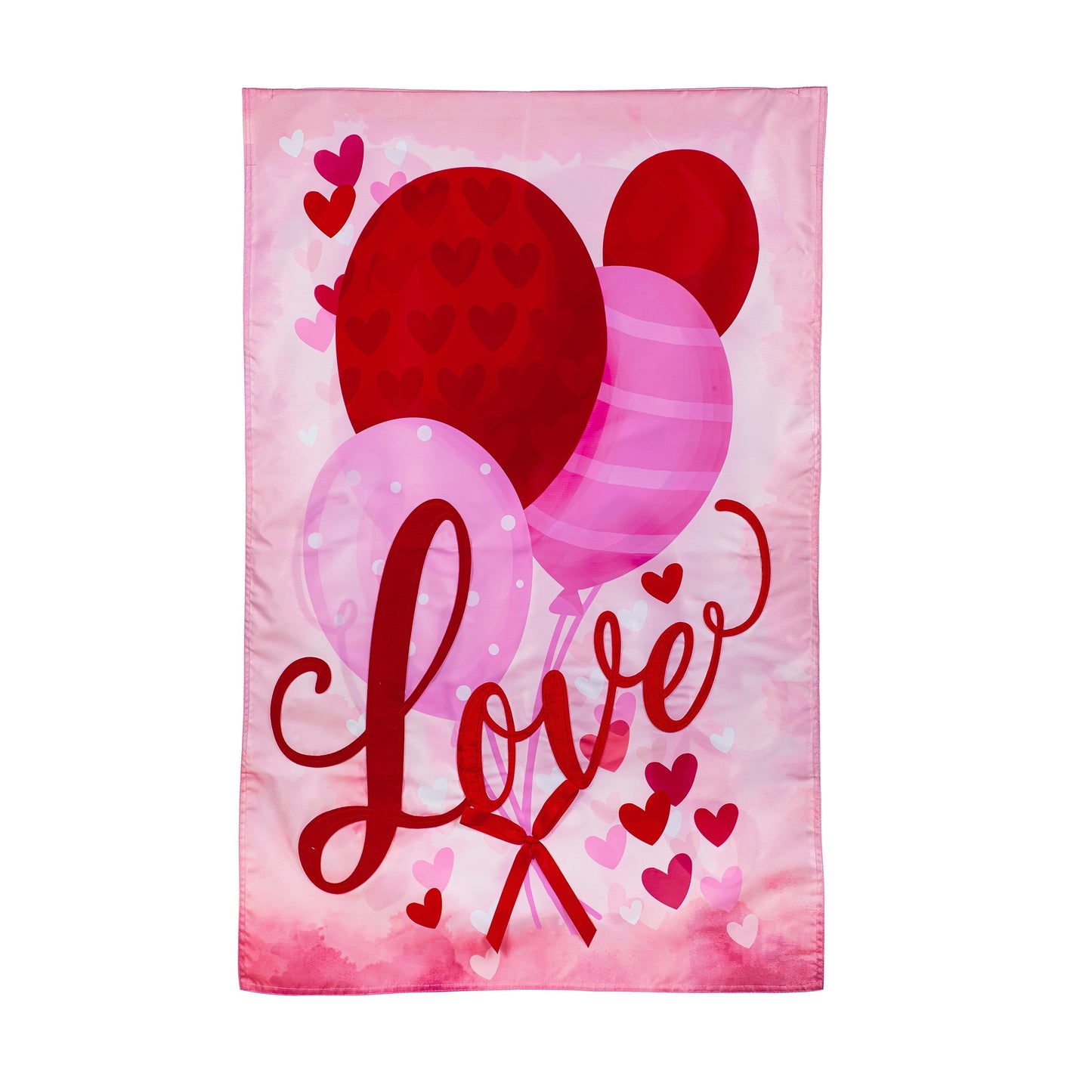 Valentine Love Balloon Applique House Flag