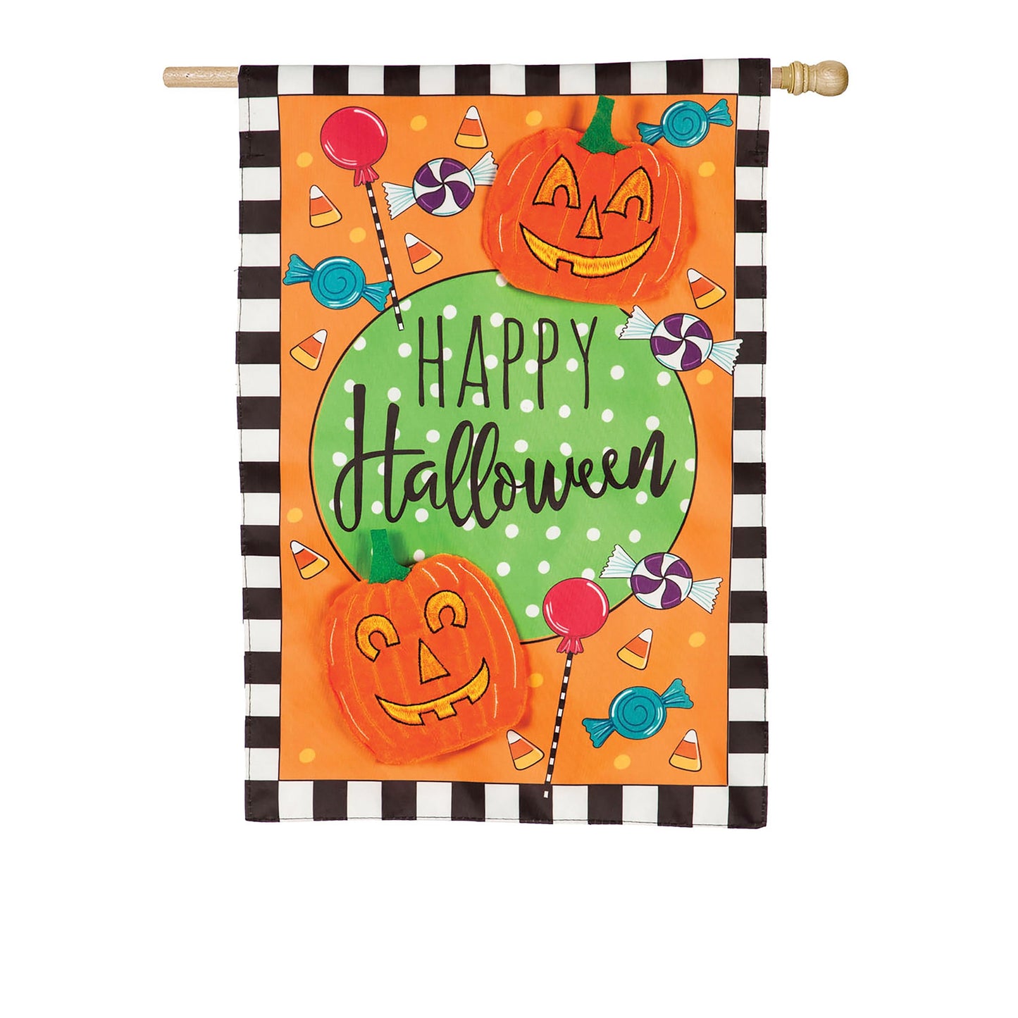 Happy Halloween Celebration House Applique Flag