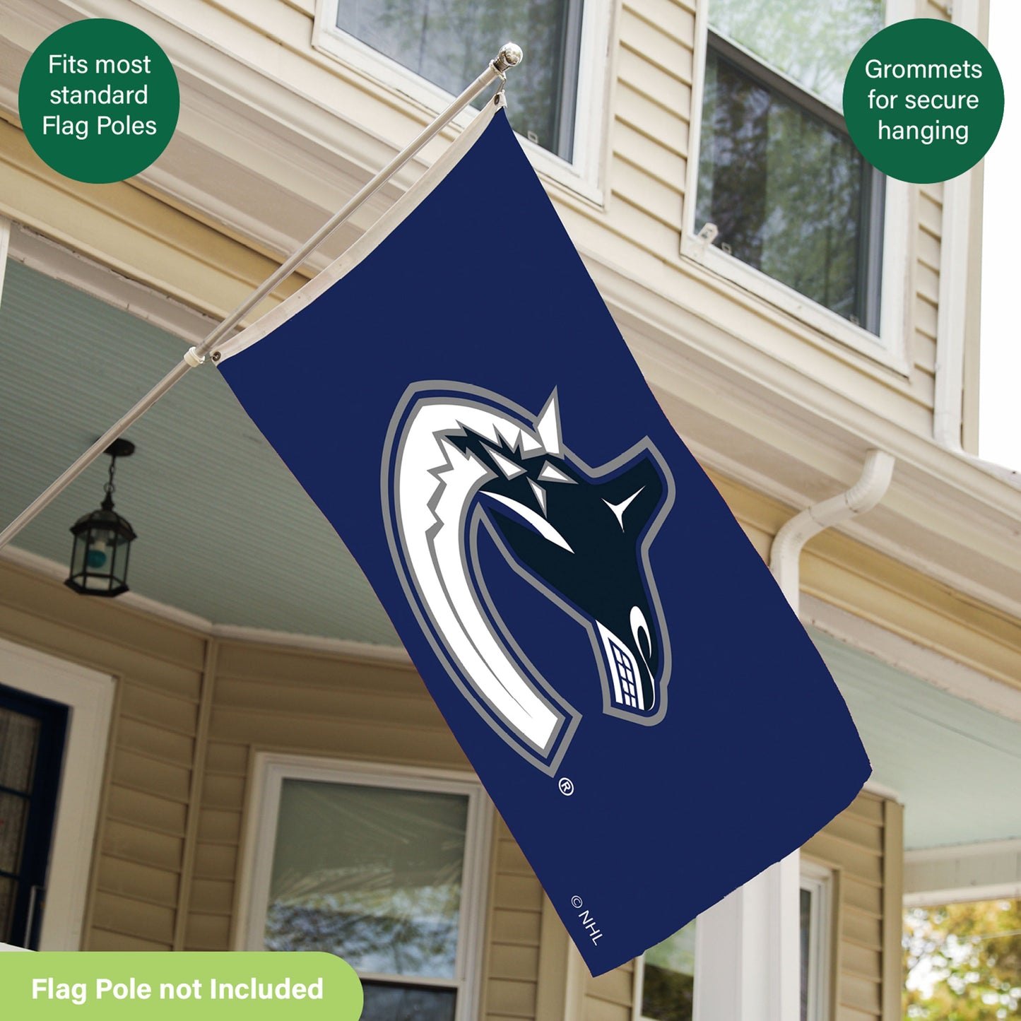 Vancouver Canucks Single Sided Flag w/ 2 Grommets, 3'x5'
