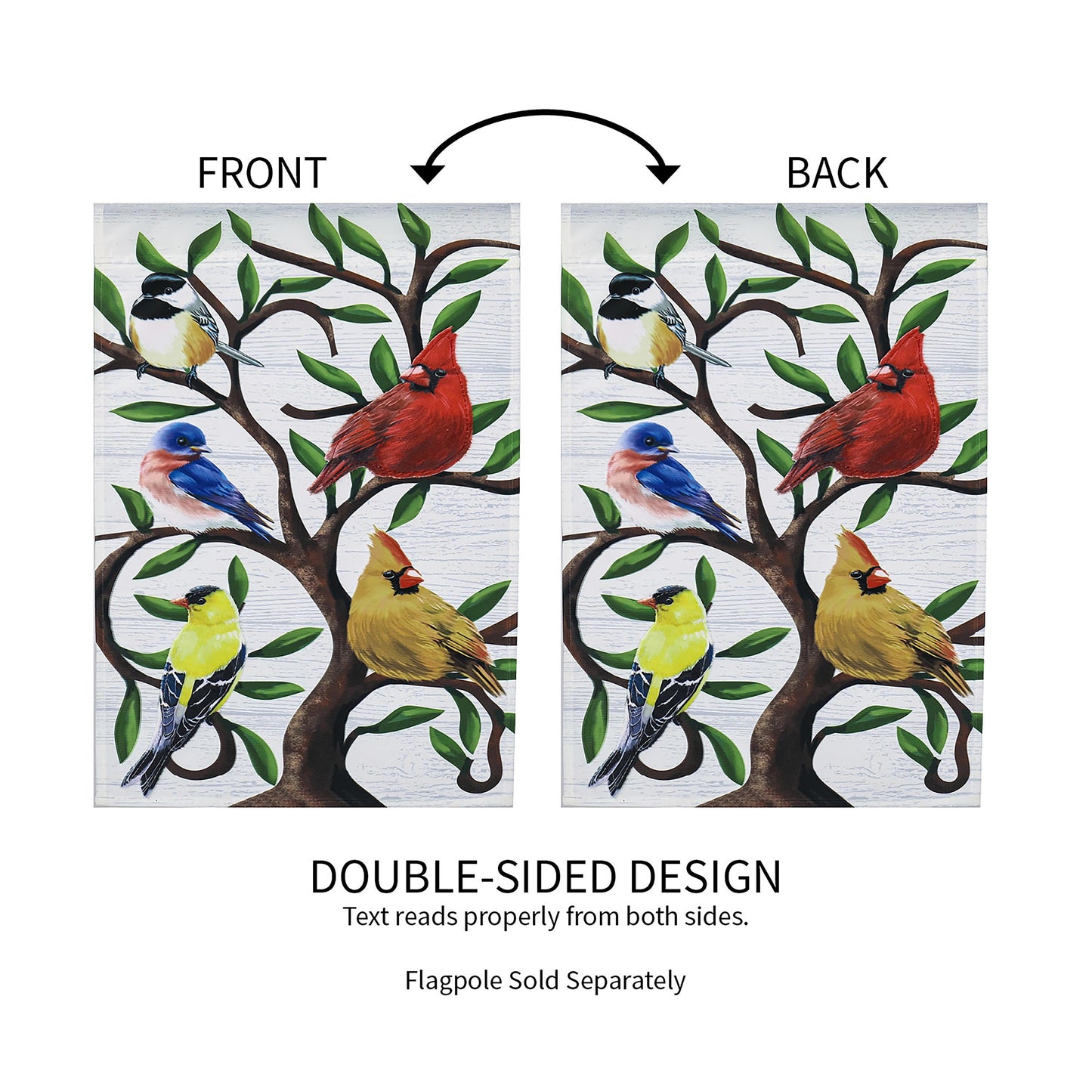 Songbirds in Tree of Life Trelis Garden Applique Flag