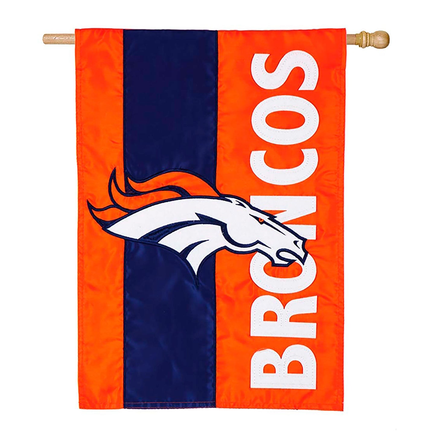 Double-Sided Embellished NFL Team Pride Applique House Flag, Denver Broncos