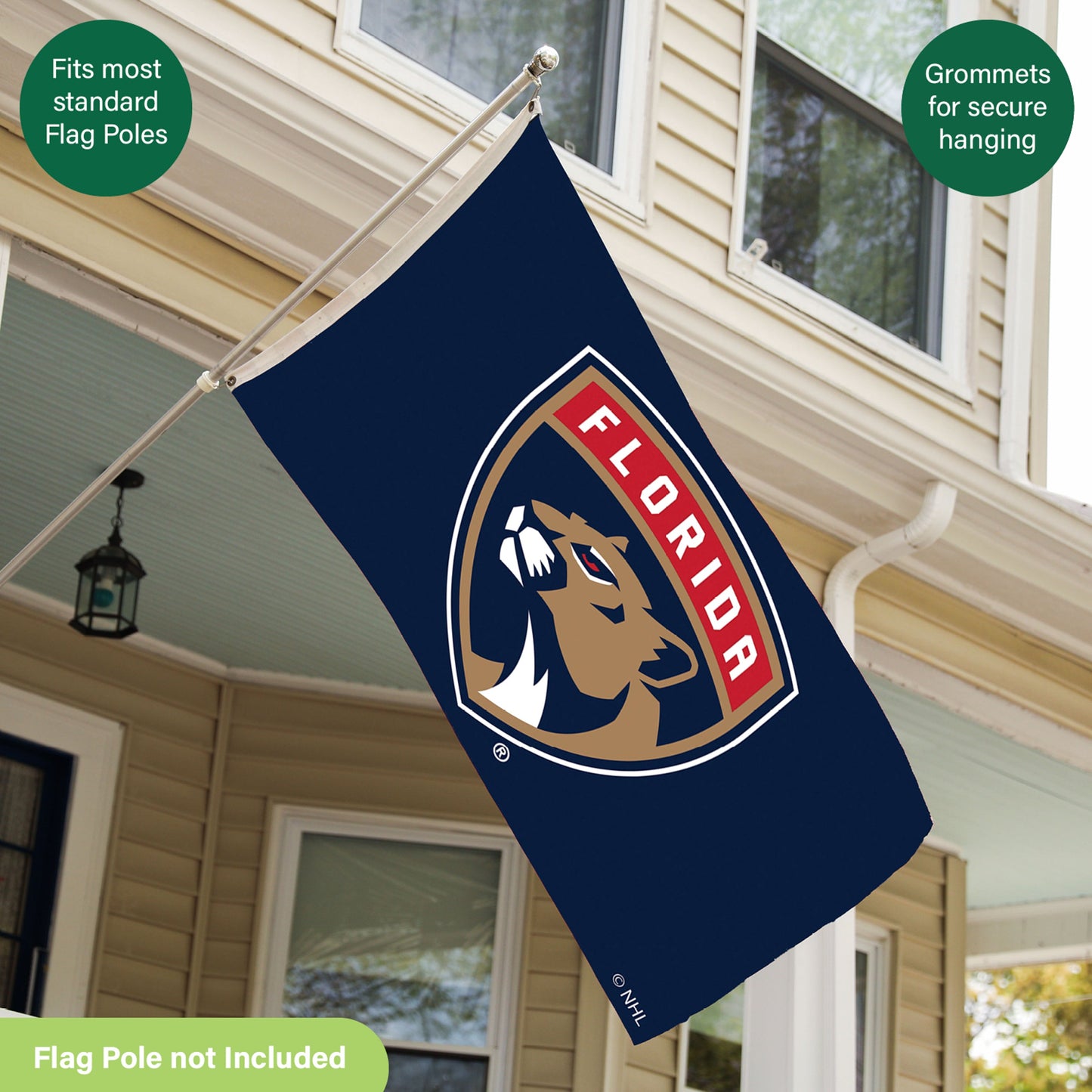 Florida Panthers Single Sided Flag w/ 2 Grommets, 3'x5'