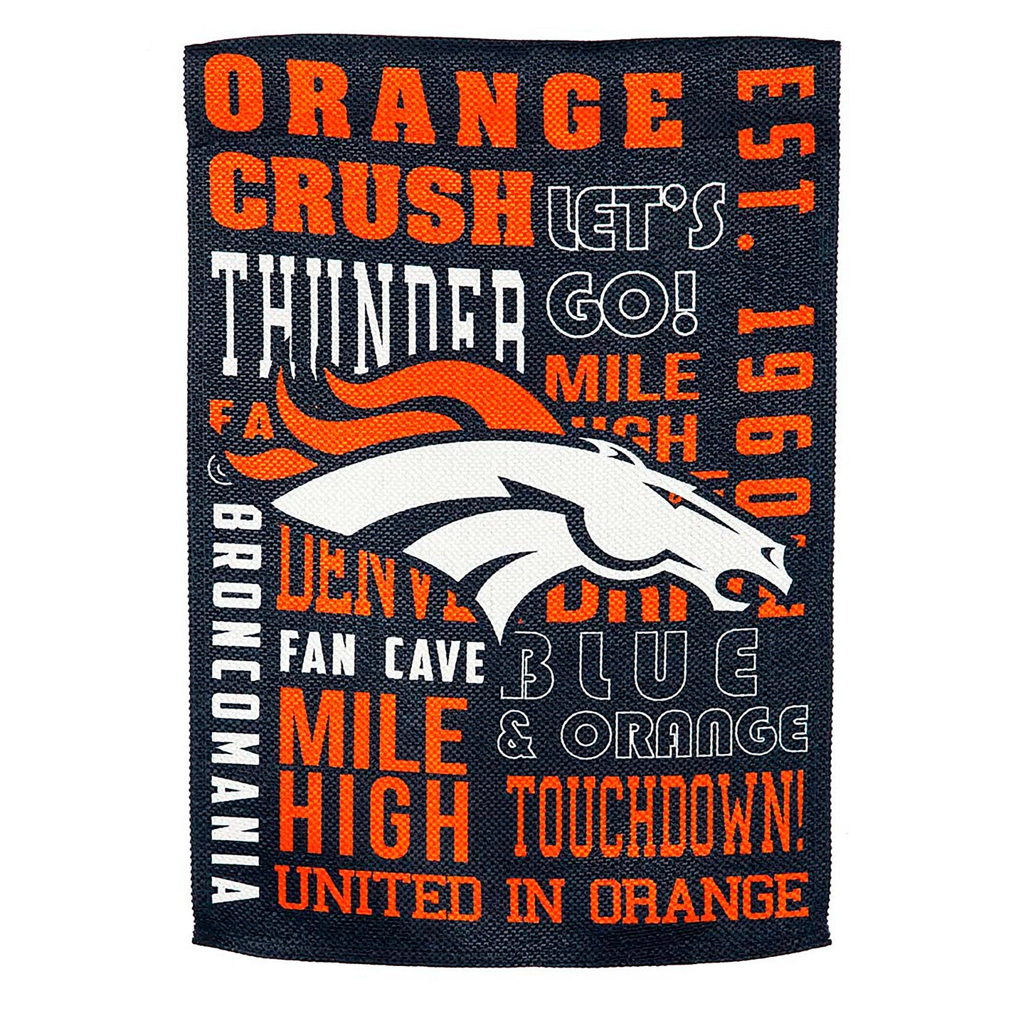 Double-Sided Fan Rules NFL Team Pride Sueded House Flag, Denver Broncos