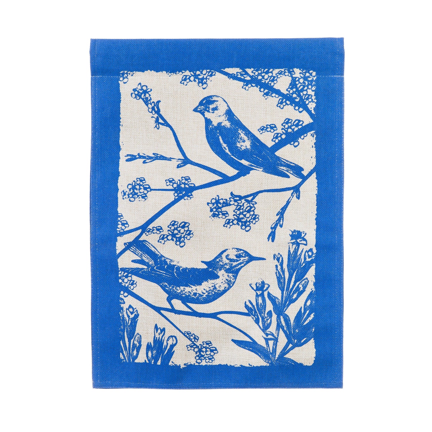 Birds in Bloom Garden Burlap Flag