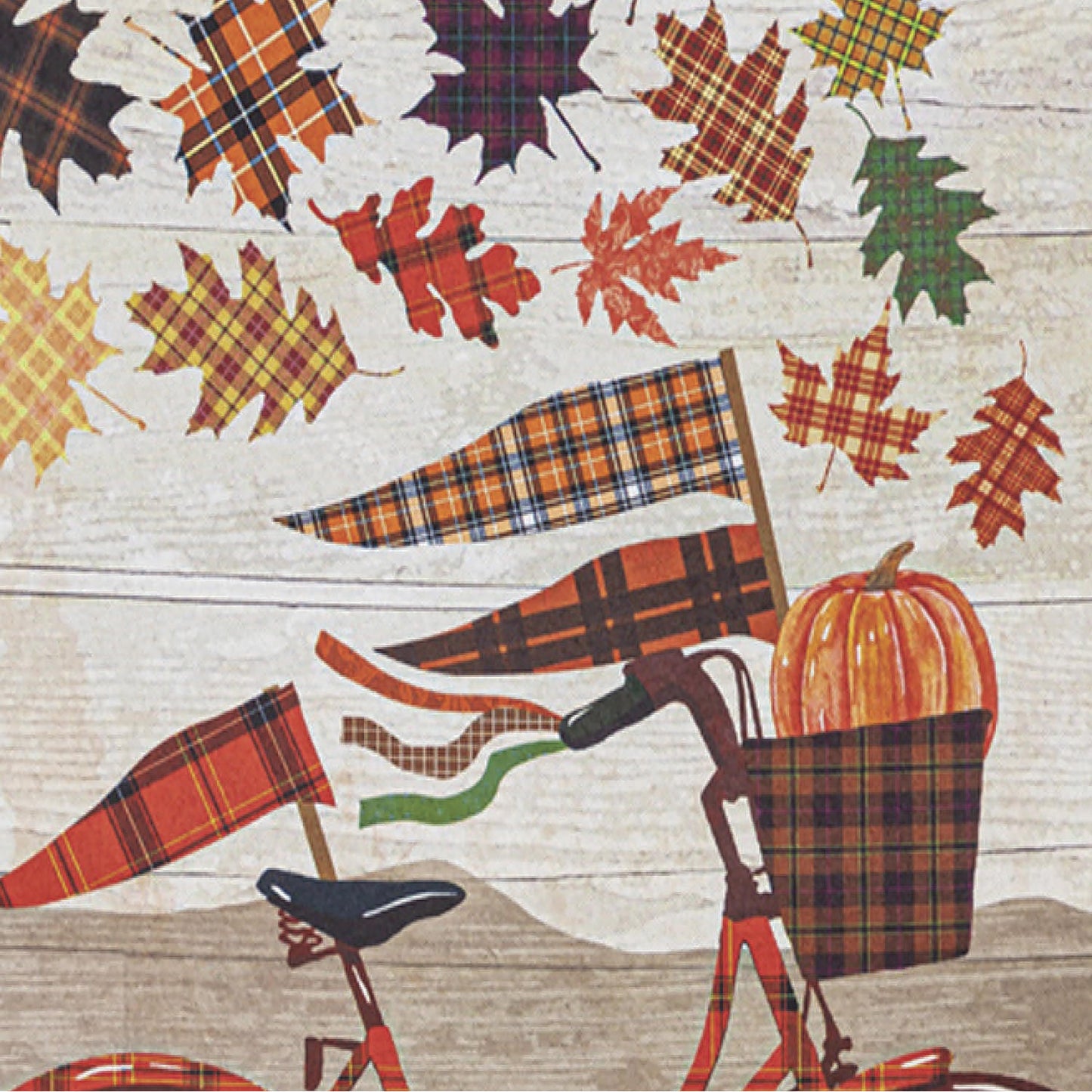 Fall Bicycle Garden Suede Flag