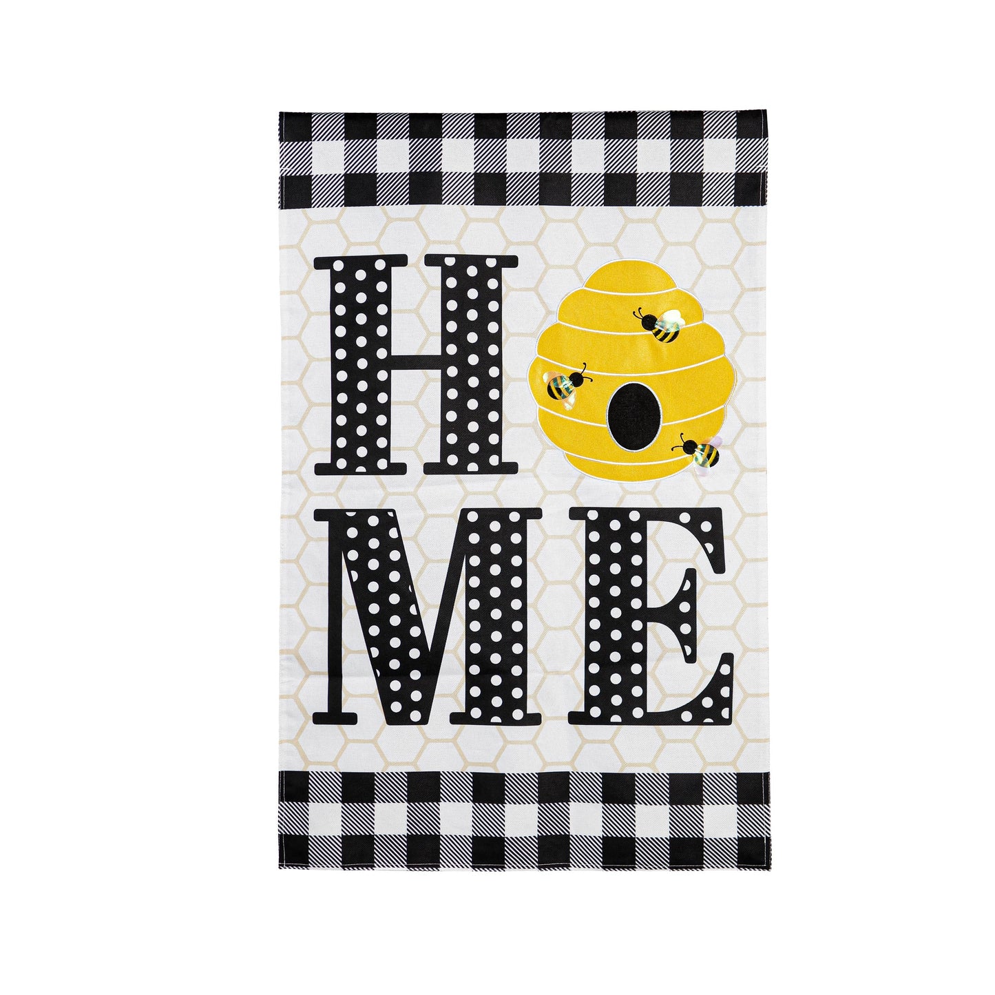HOME Hive House Burlap Flag