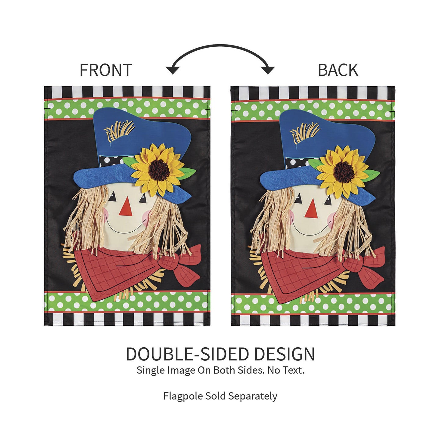 Scarecrow Friend Applique Garden Flag