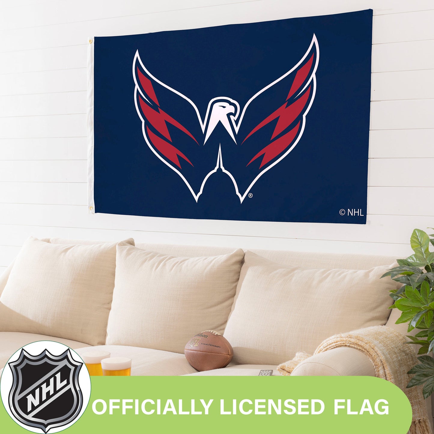 3'x5' Single Sided Flag w/ 2 Grommets, Washington Capitals