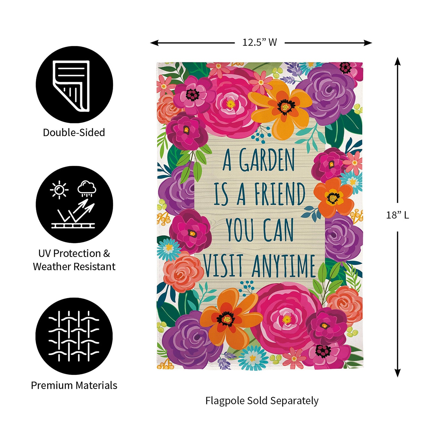 A Garden is a Friend Garden Applique Flag