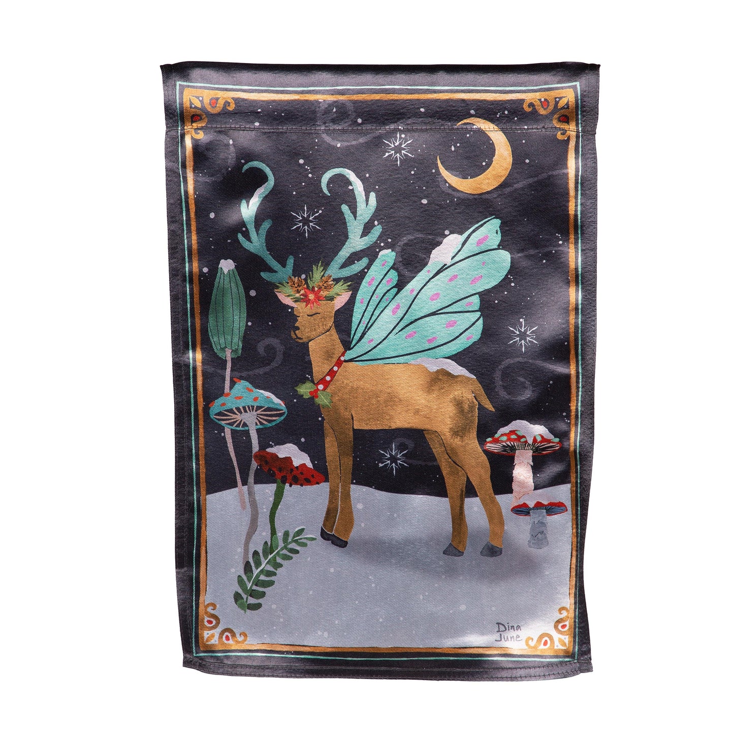 Santa's Forest of Wonder Reversible Lustre Garden Flag