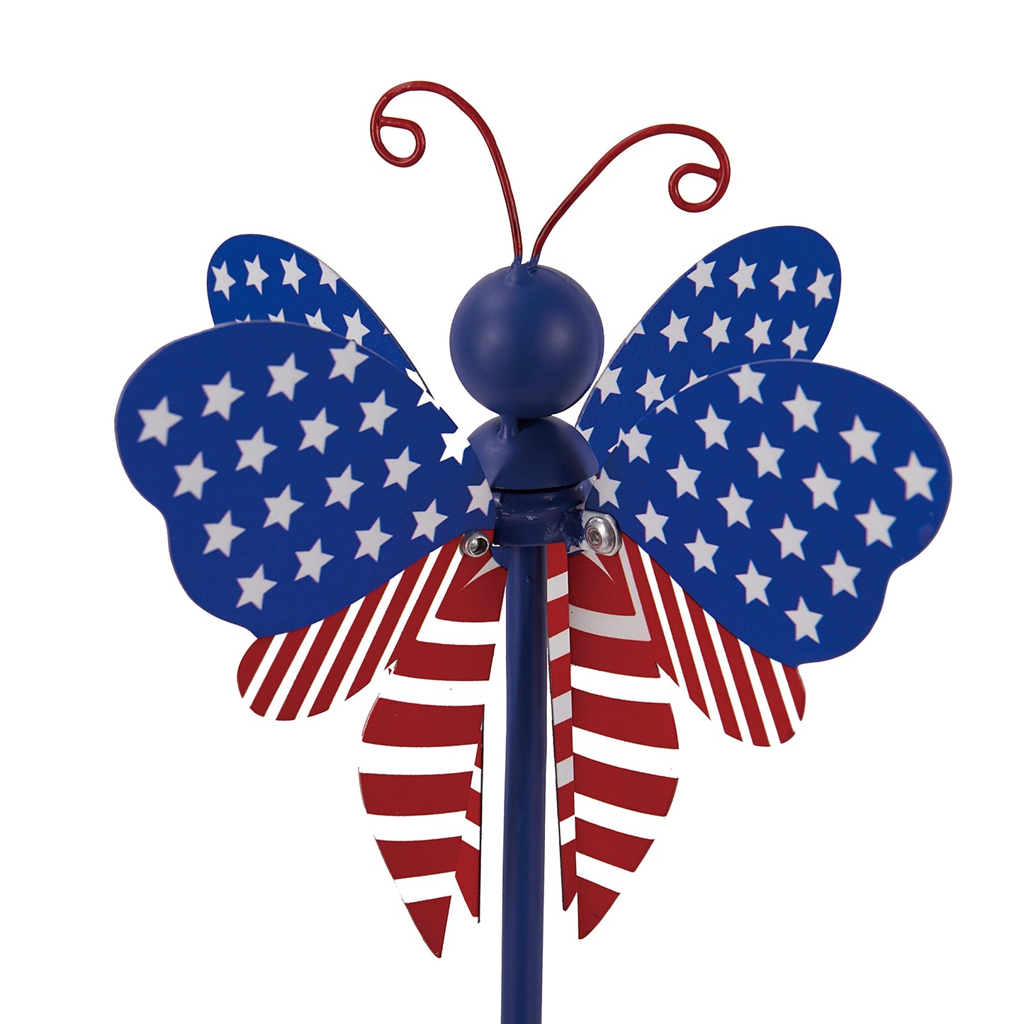 American Flag Spinning Winged Garden Stake, Dragonfly