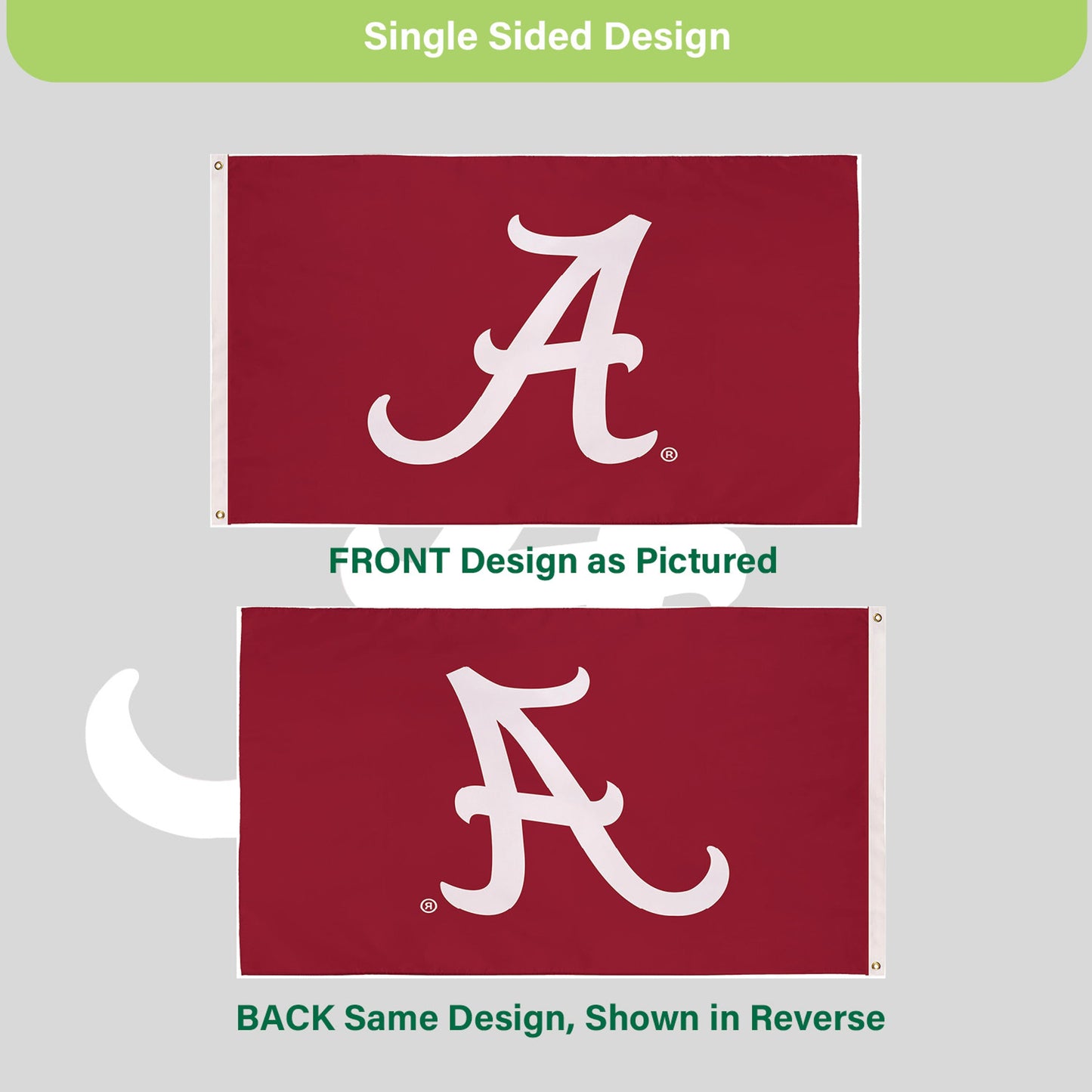 University of Alabama Single Sided Estate Flag with 2 Grommets, 3'x5'