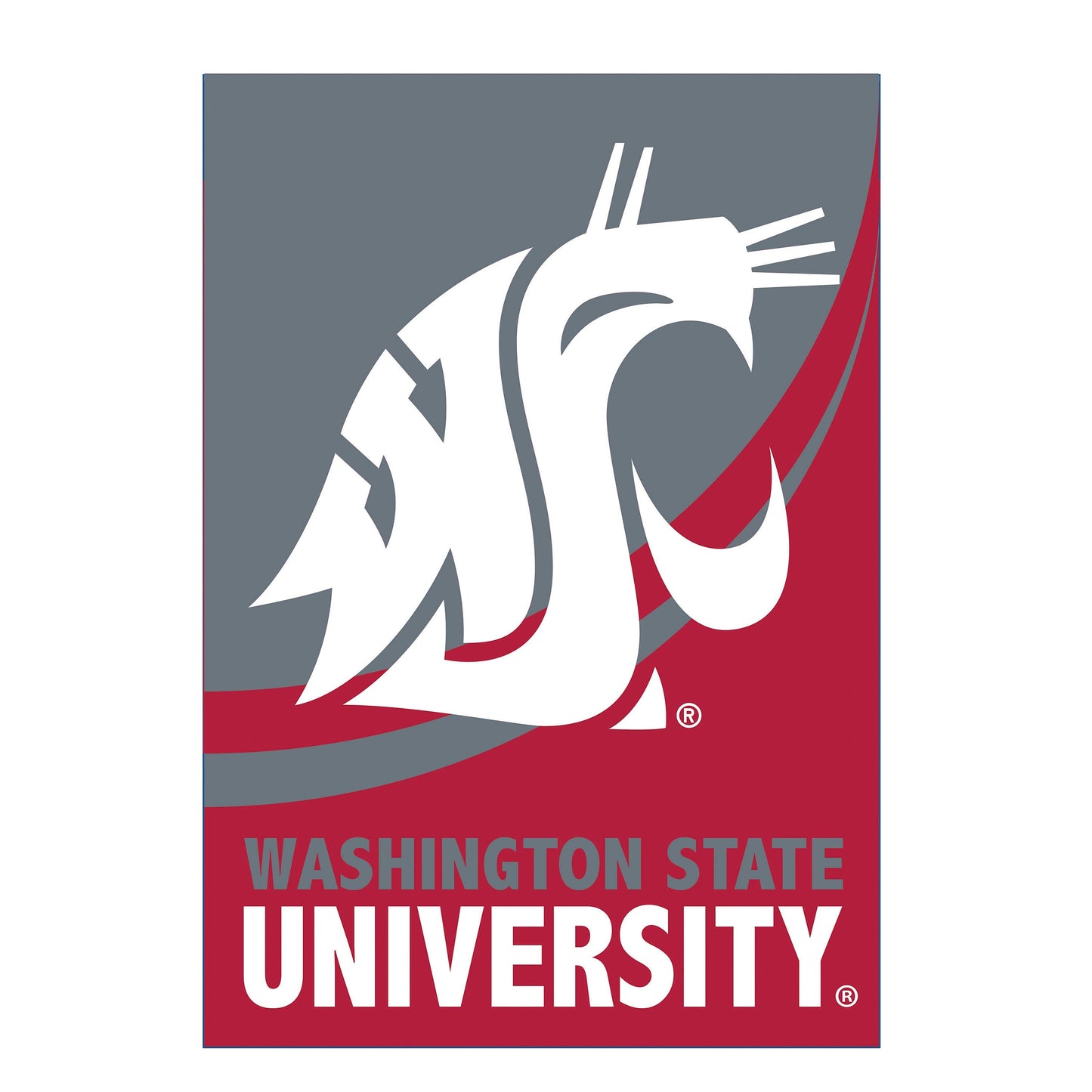 Washington State University Burlap Flag House Size