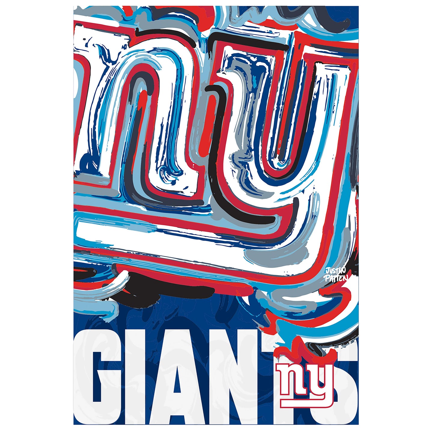 New York Giants Justin Patten Logo Suede Garden Flag