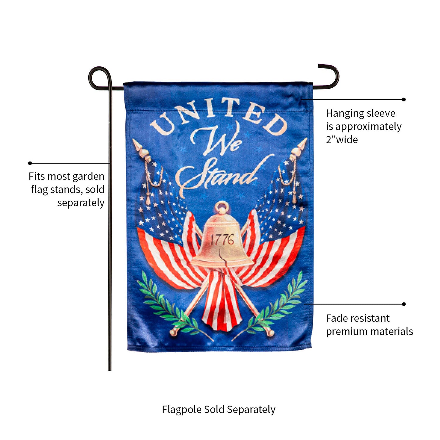 United We Stand Garden Lustre Flag