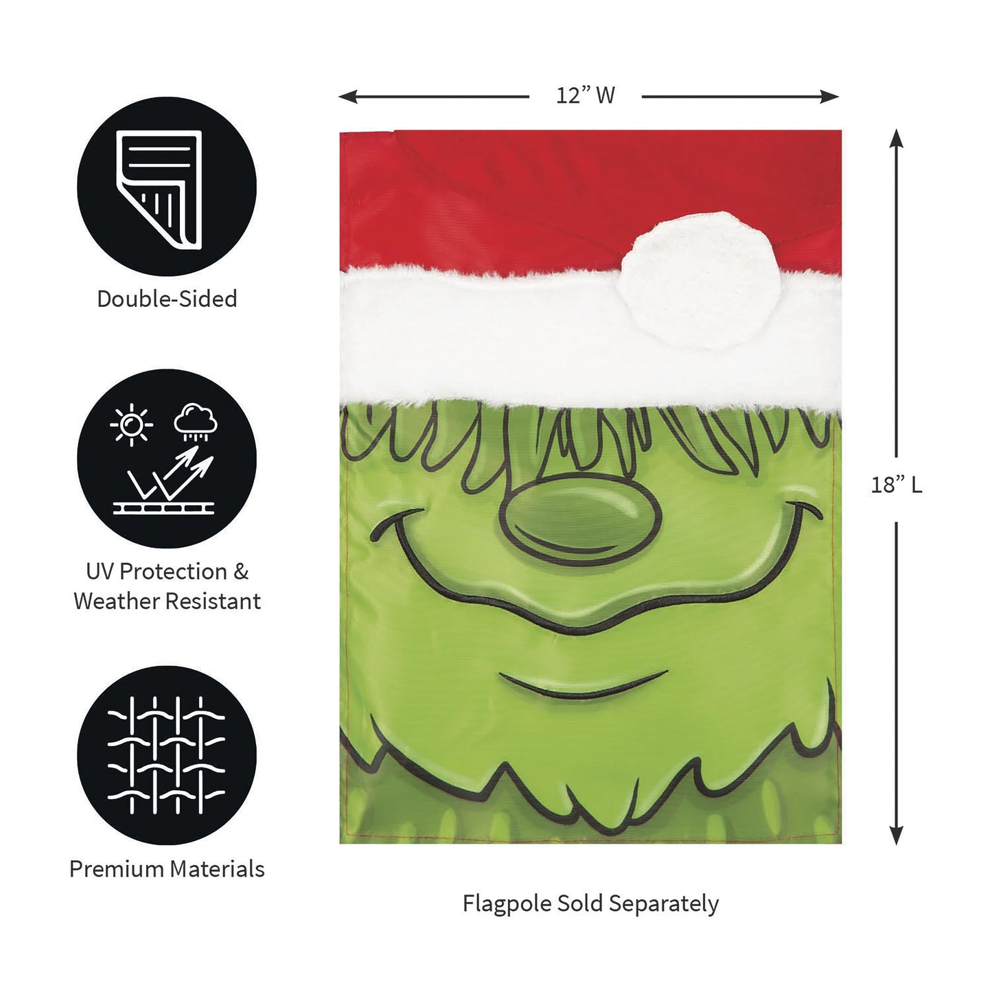 Christmas Monster Applique Garden Flag