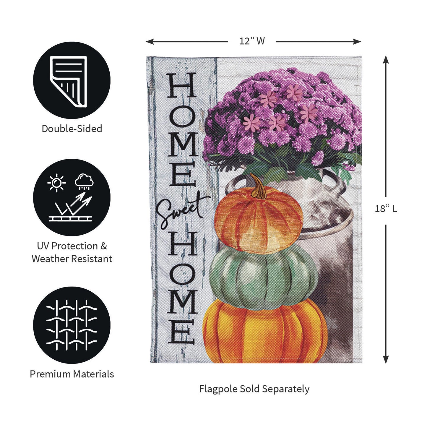 Rustic Fall Greetings Garden Burlap Flag