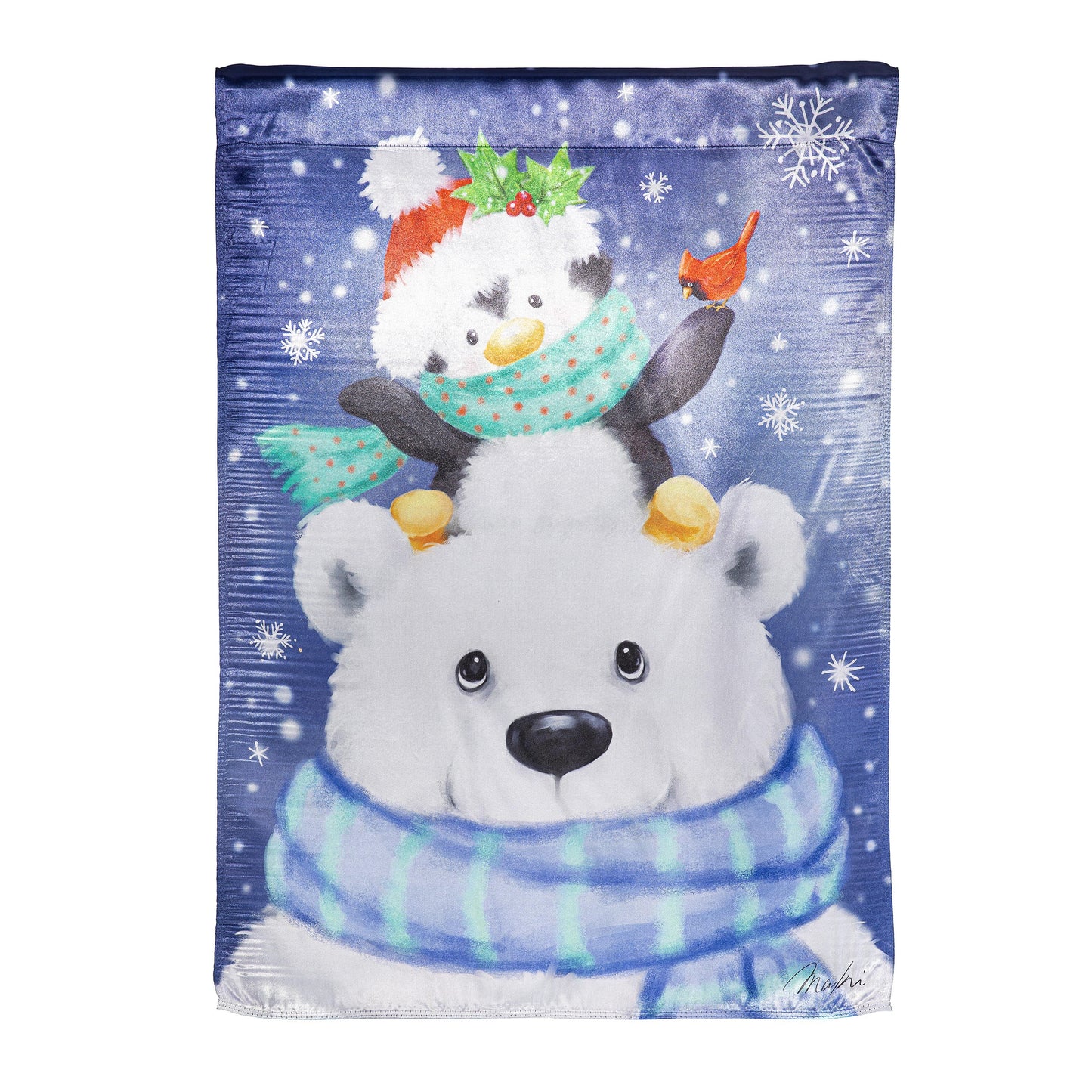 Polar Bear and Friends Lustre House Flag