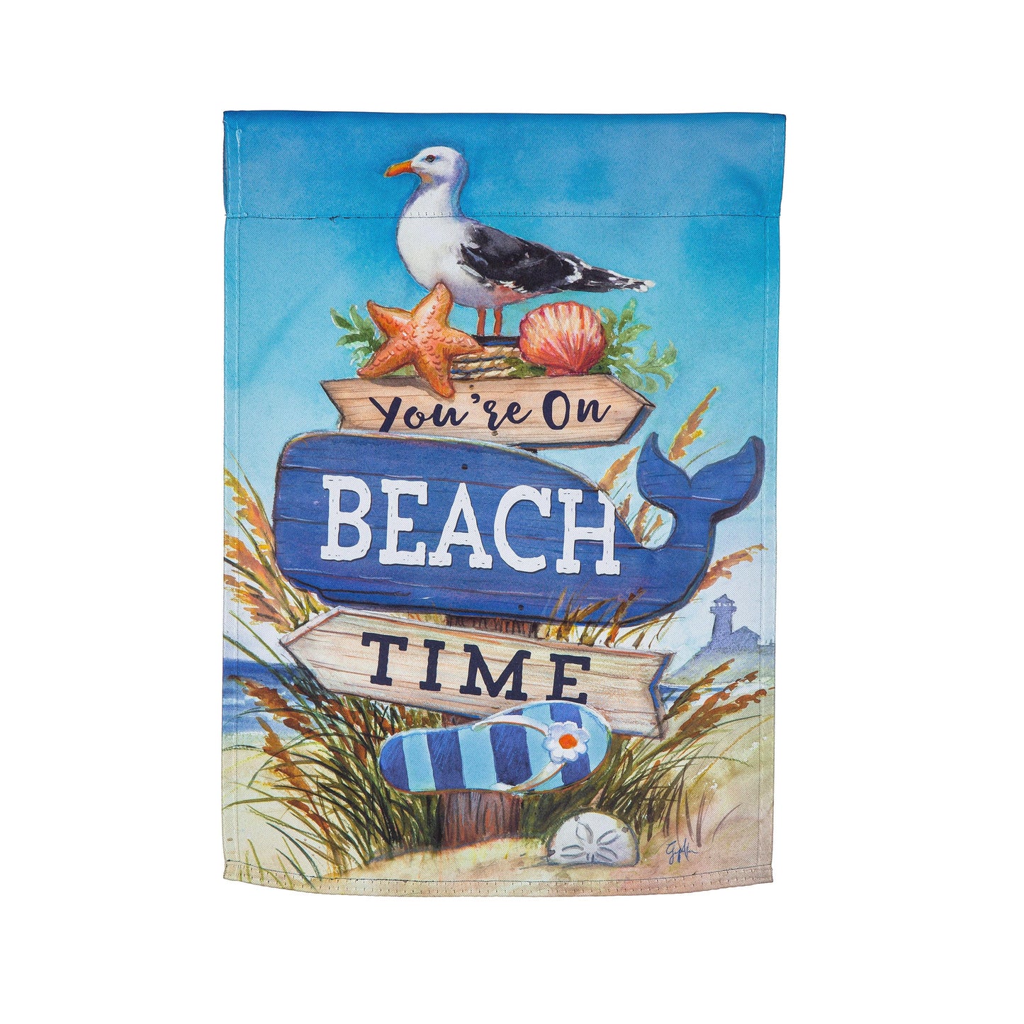 You're on Beach Time Suede House Flag