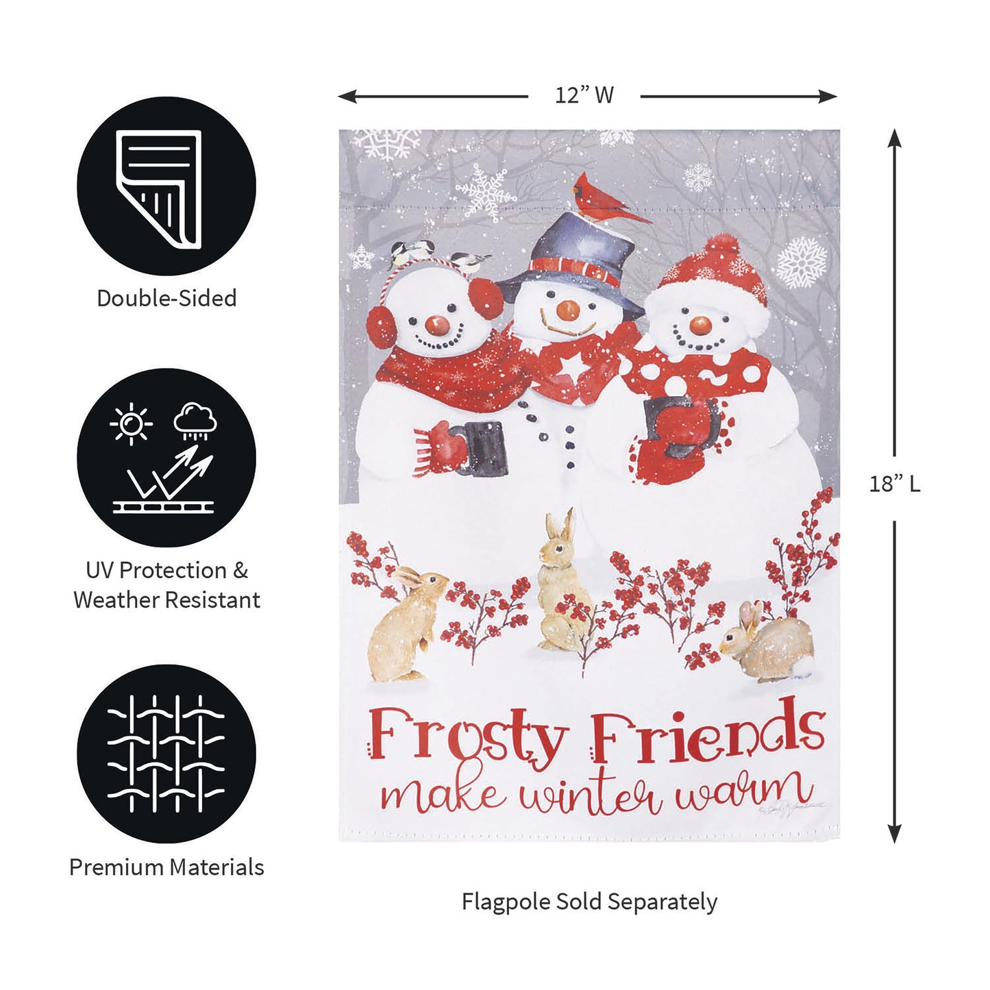 Snow Crew Suede Garden Flag