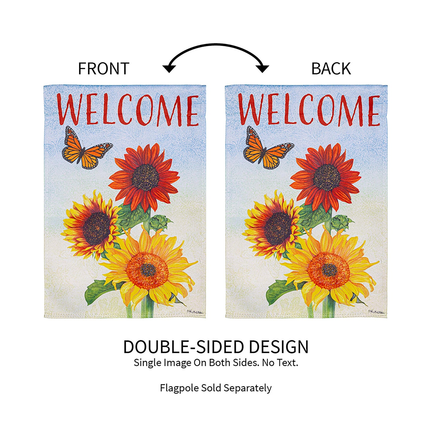 Sunflower Trio Suede Garden Flag