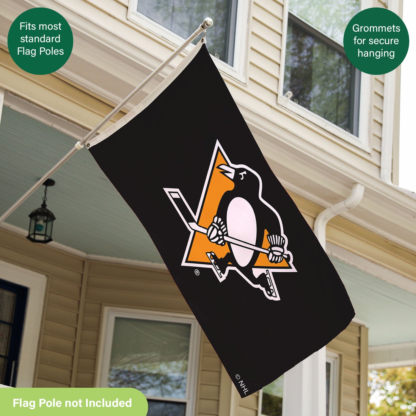 Pittsburgh Penguins Single Sided Estate Flag with 2 Grommets, 3'x5'