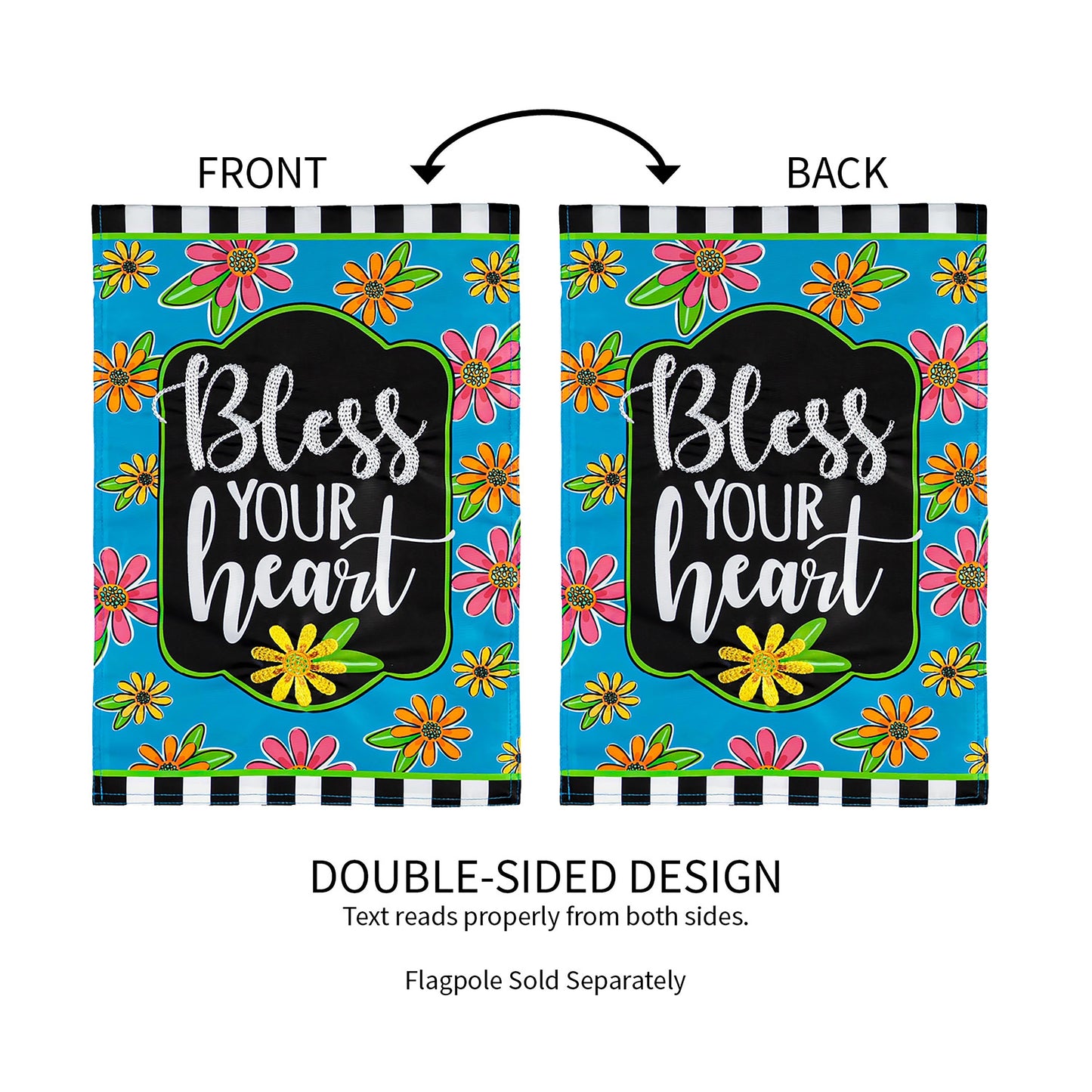 Floral Blessings Garden Applique Flag
