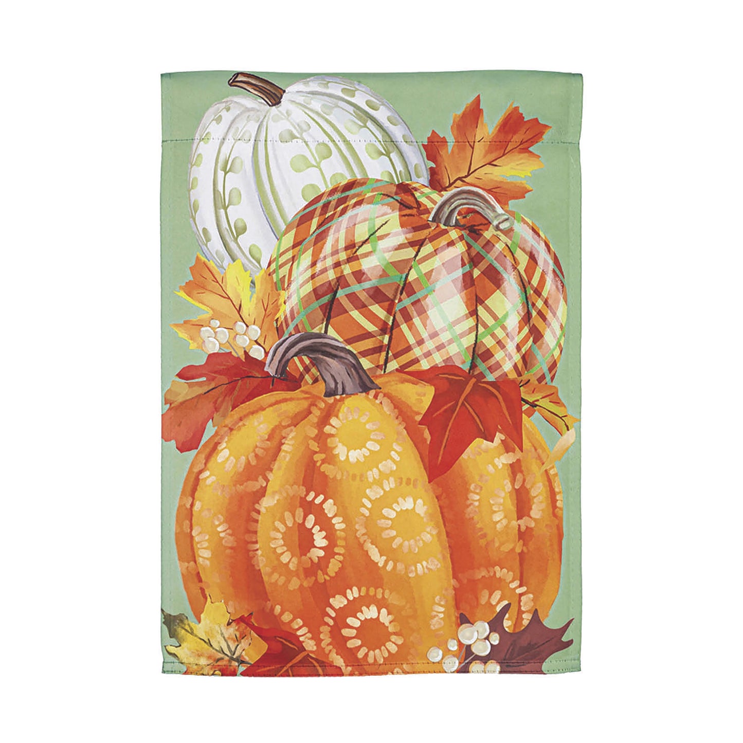 Painted Fall Pumpkins Garden Suede Flag
